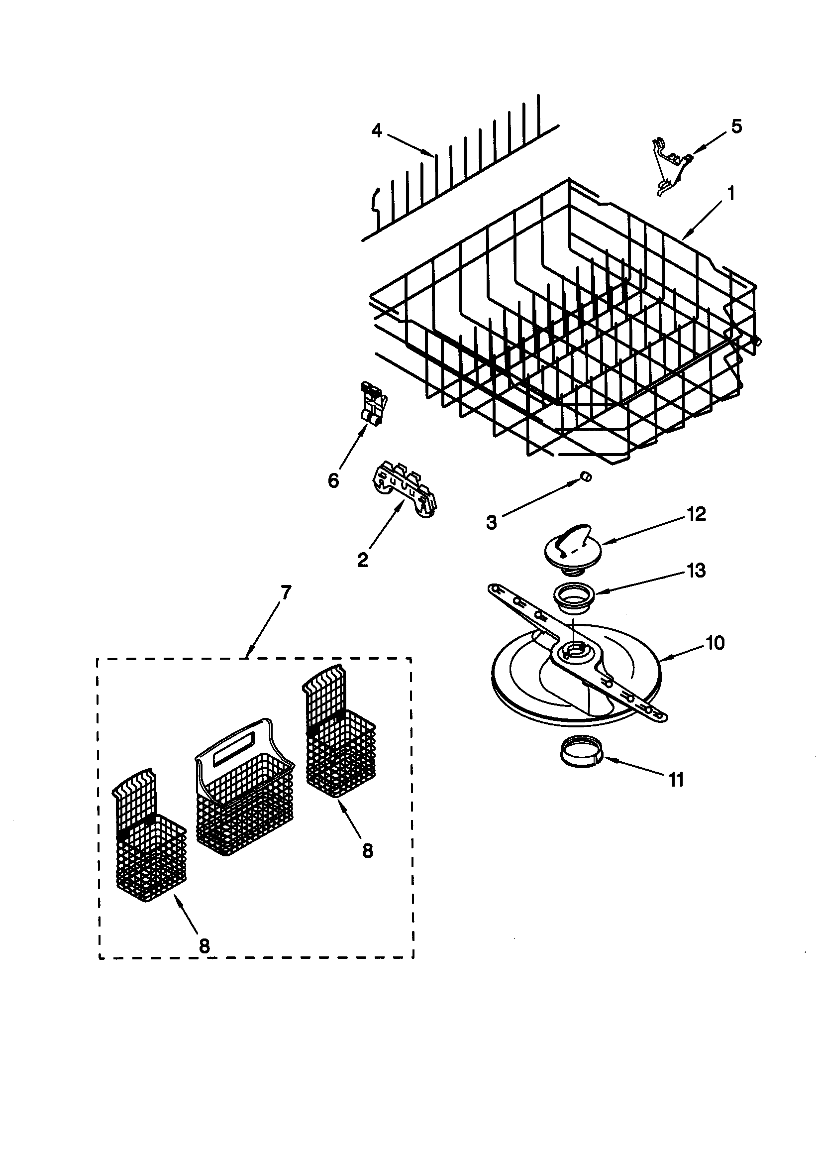 Kenmore 66515951792 lower dishrack diagram
