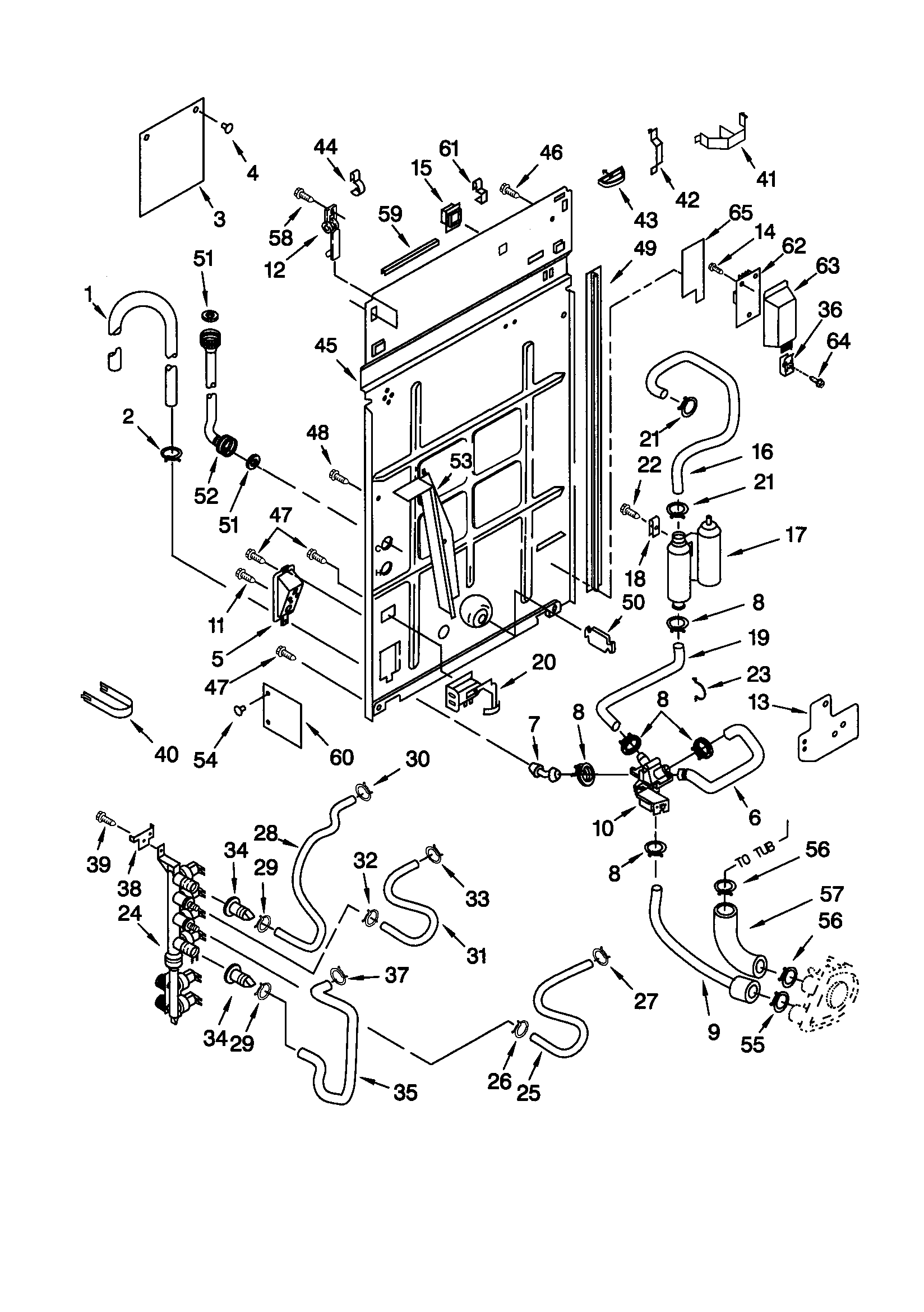 Kenmore 11020096991 rear panel diagram
