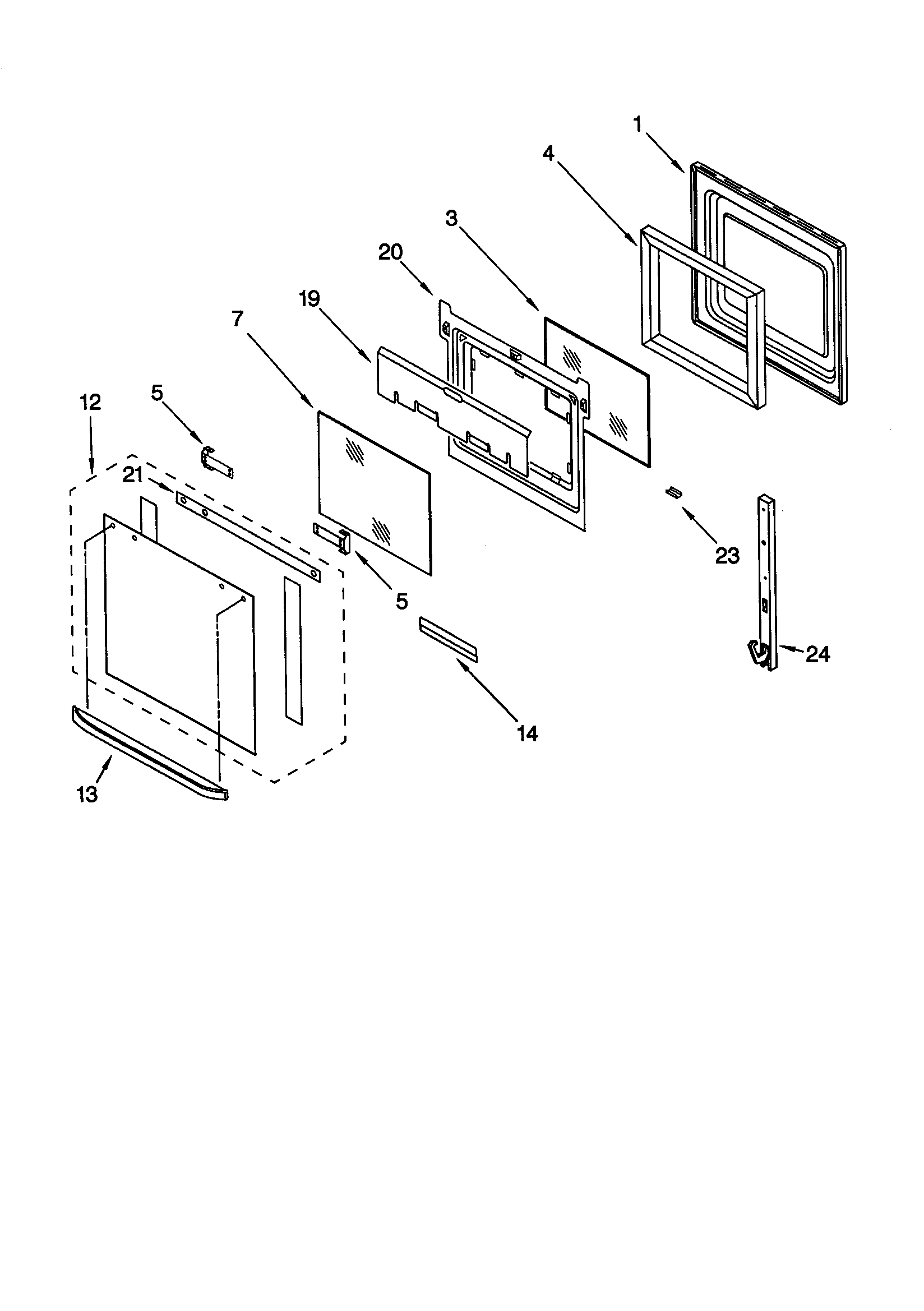 Whirlpool GBS277PDS1 oven door diagram
