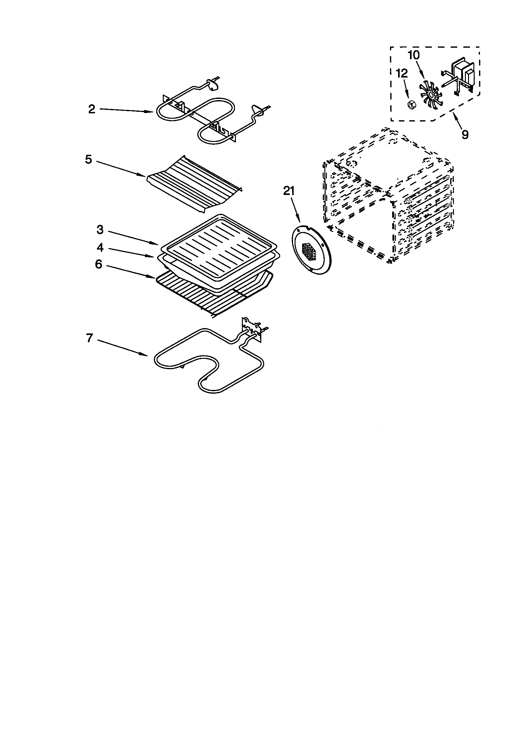 Whirlpool GBS277PDS1 internal oven diagram
