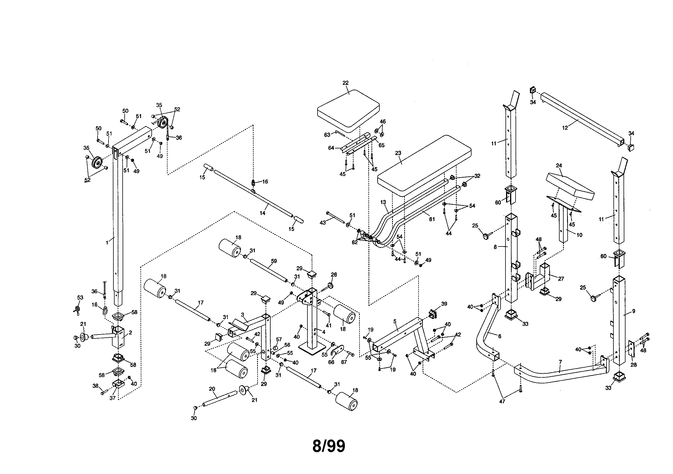 Weider WEBE20780 replacement parts diagram