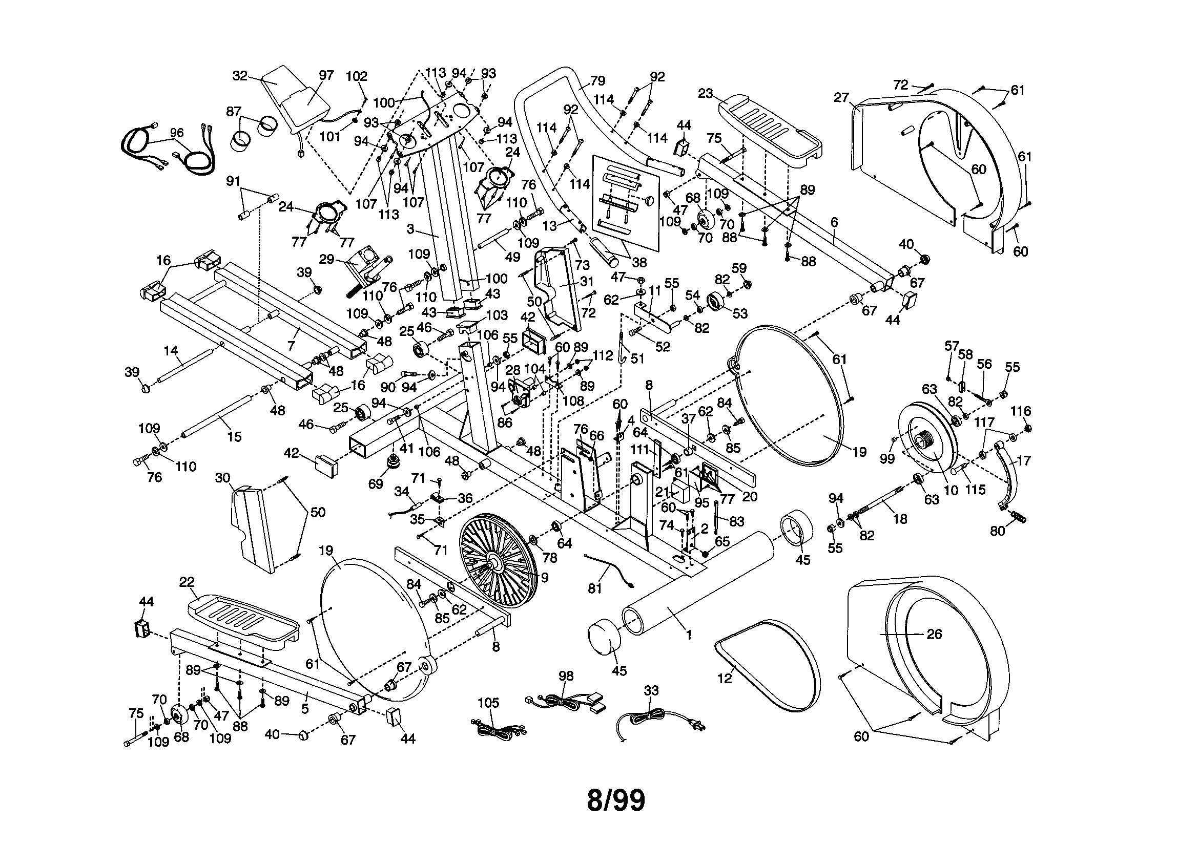 HealthRider HREL09982 replacement parts diagram