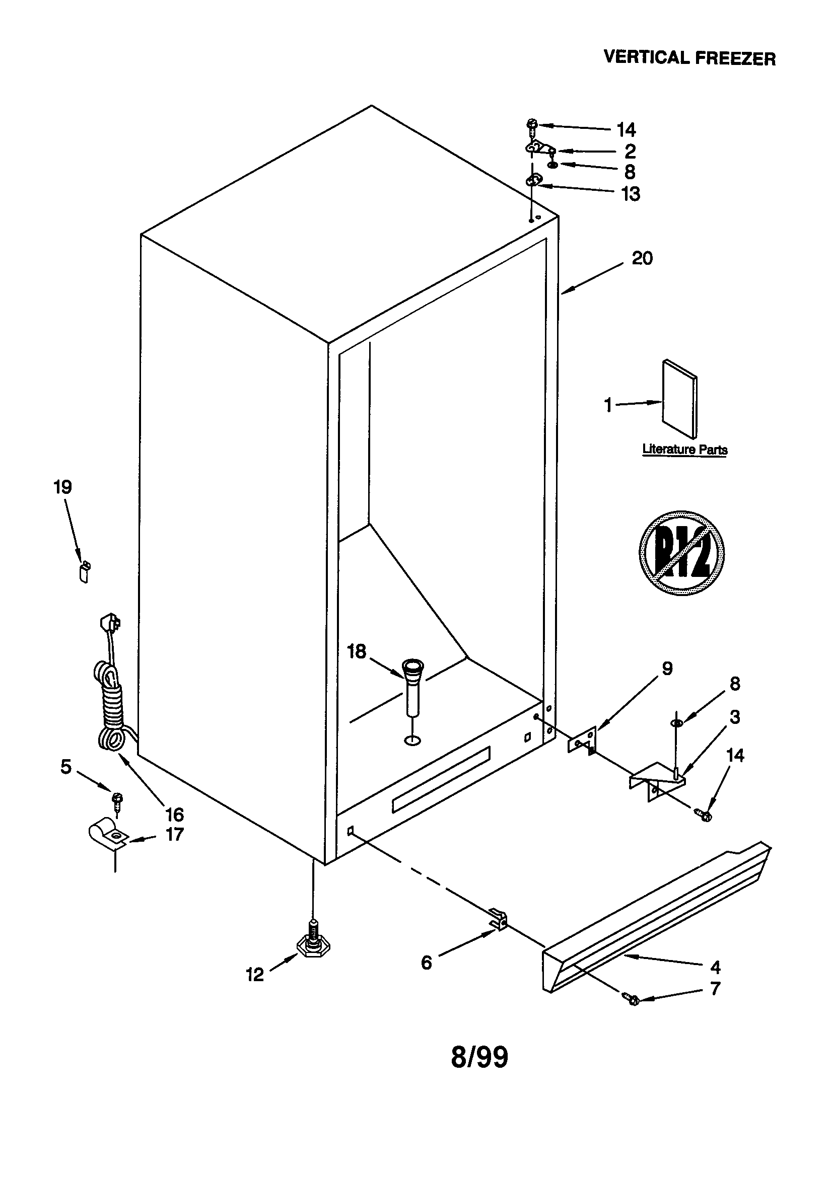 Whirlpool EV200NXGW03 cabinet diagram
