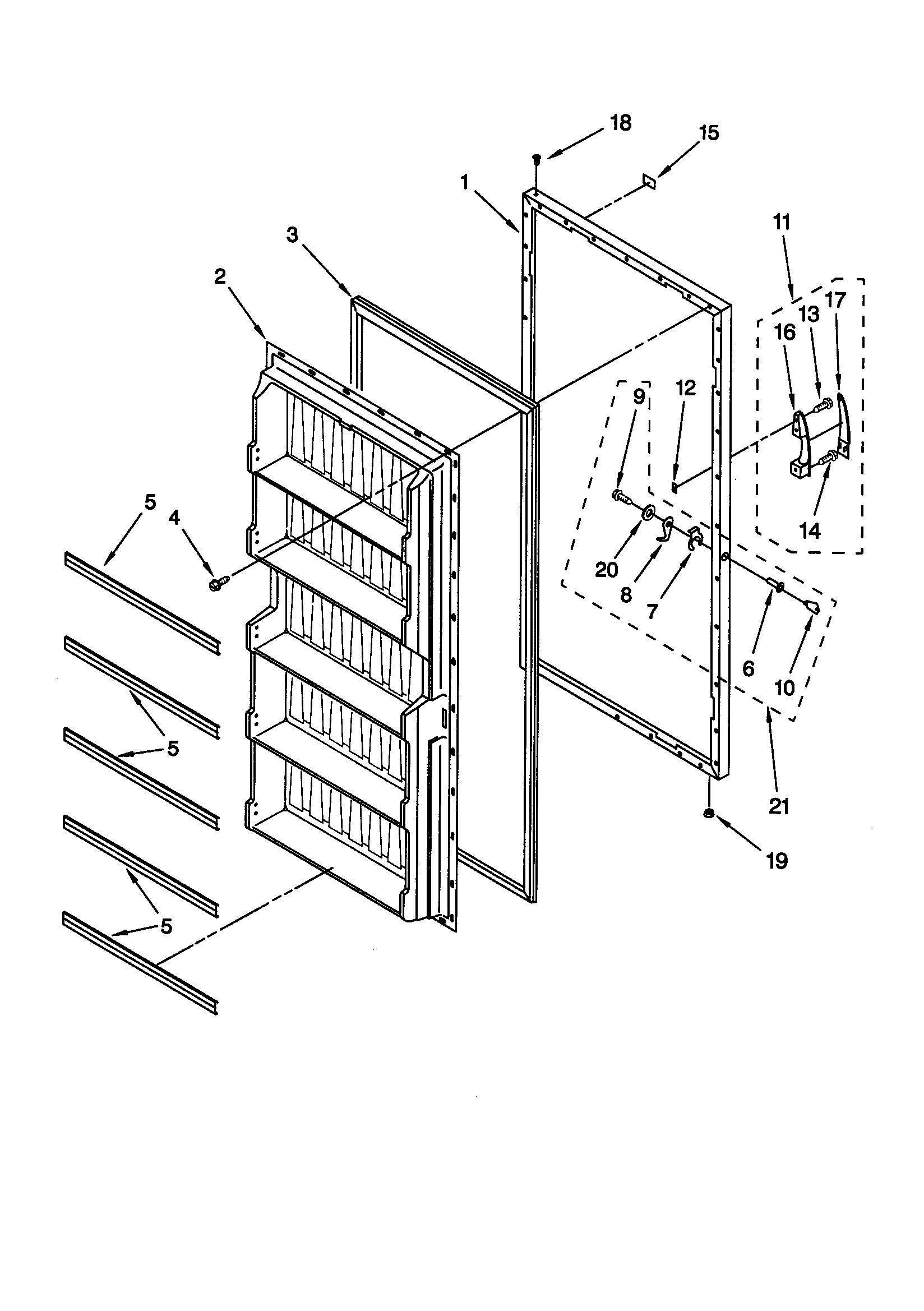 Whirlpool EV200NXGW03 door diagram