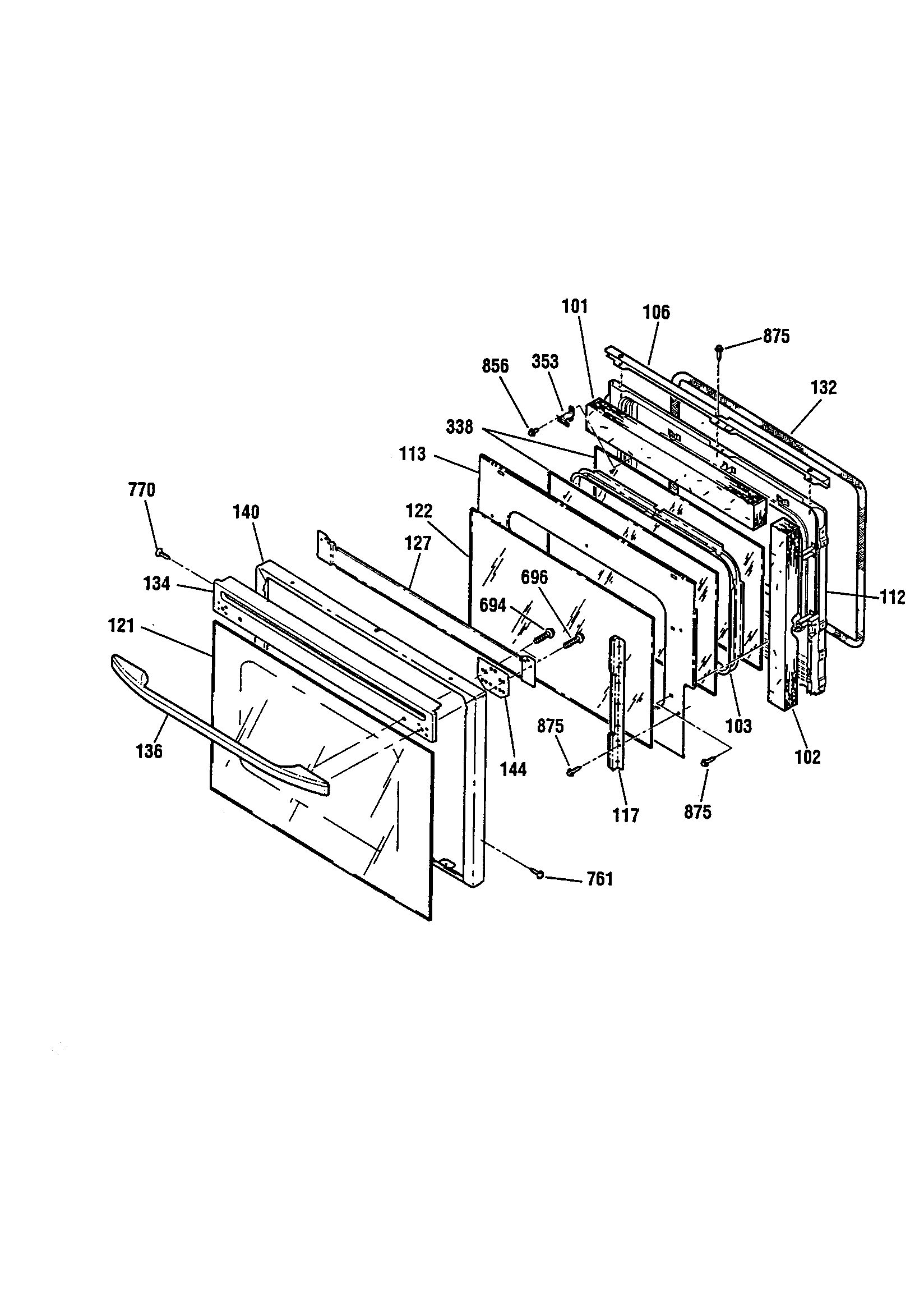 Kenmore Elite 91149009990 door diagram