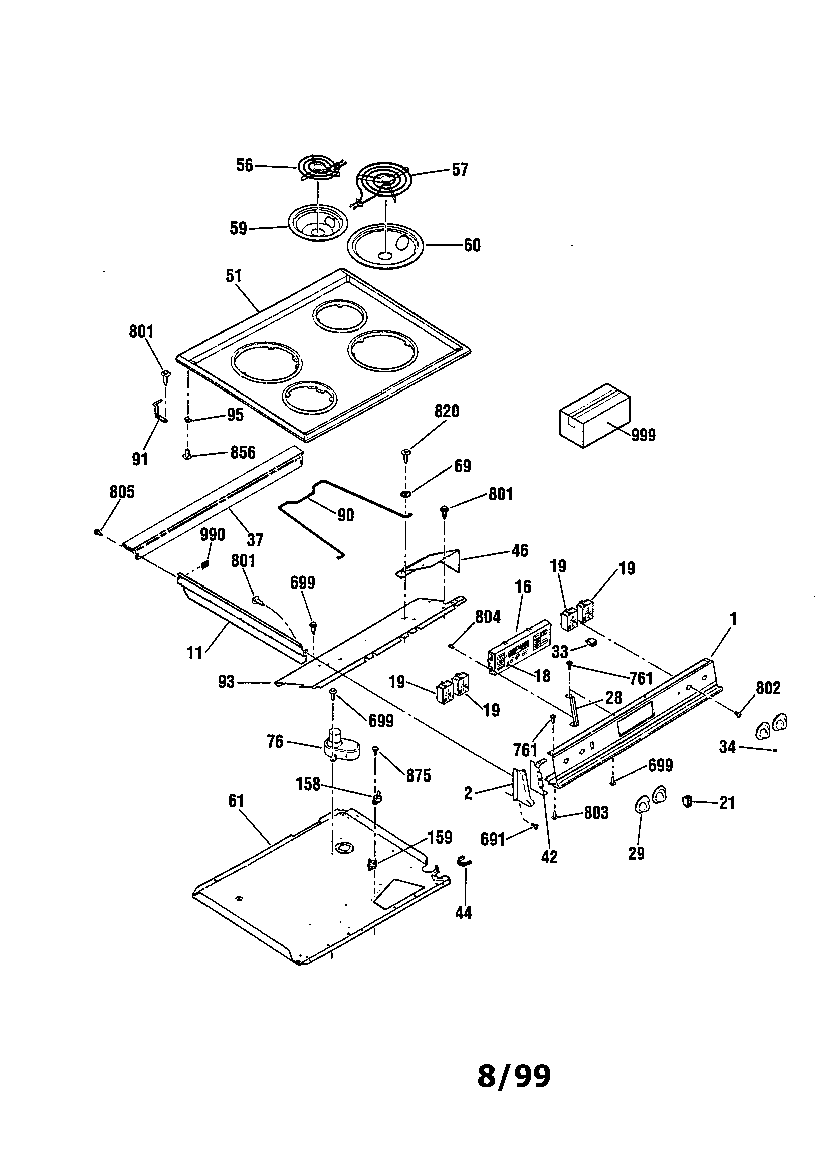 Kenmore 91146569994 main top diagram