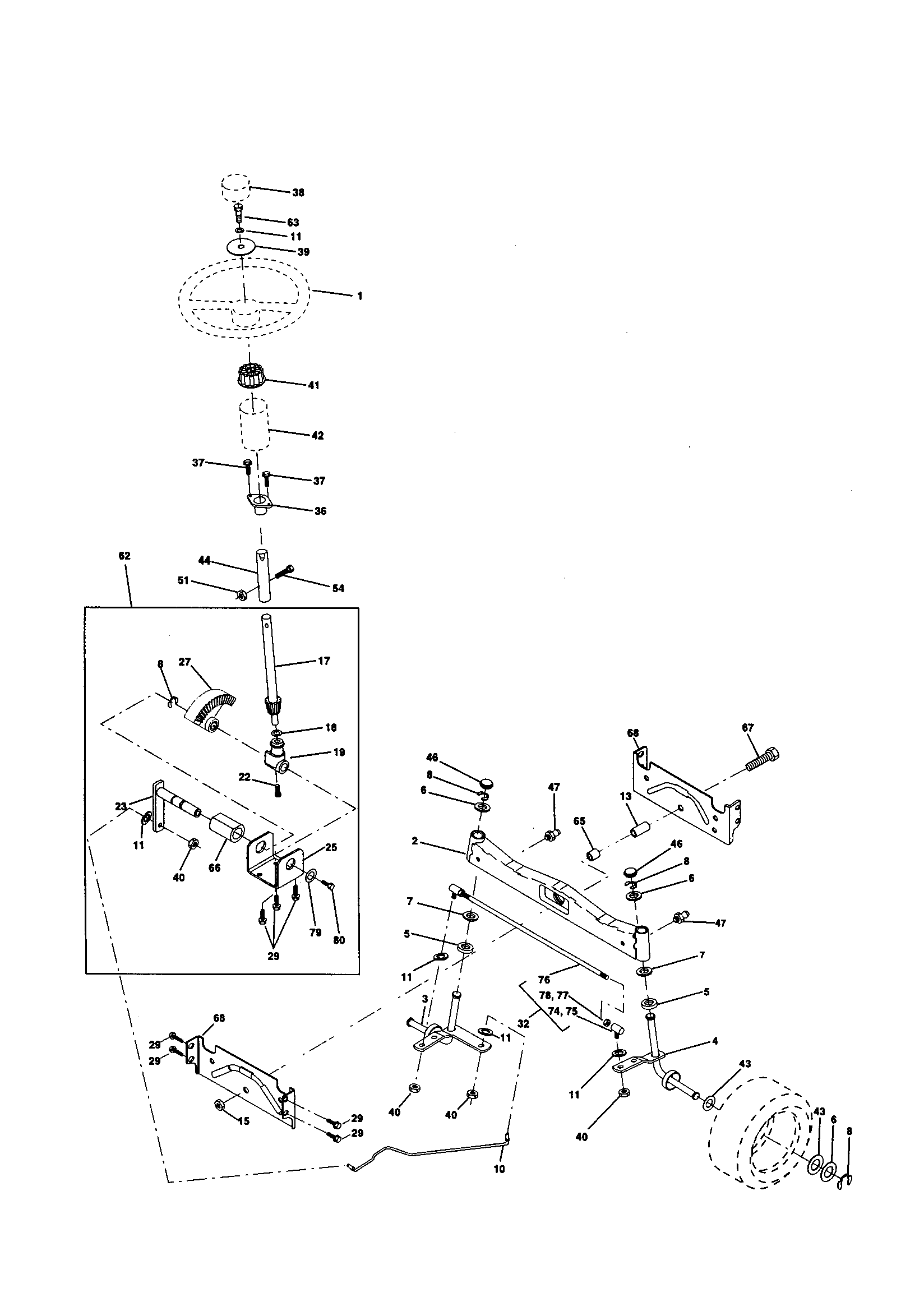 Craftsman 917259440 steering assembly diagram