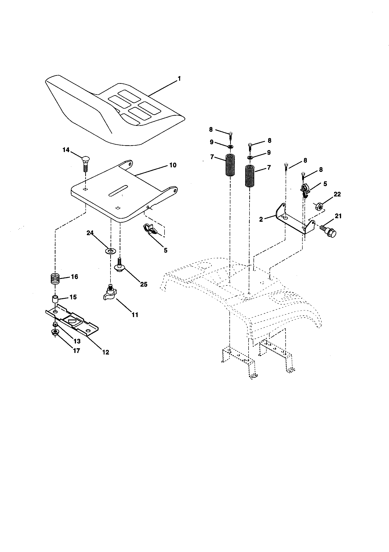 Craftsman 917259440 seat assembly diagram