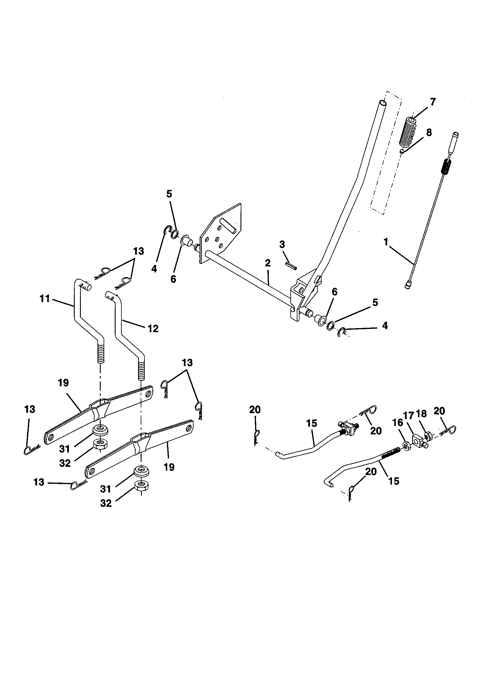 Craftsman 917259440 mower lift diagram