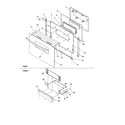 Amana ARTC7003W/P1143659NW oven door and storage door diagram