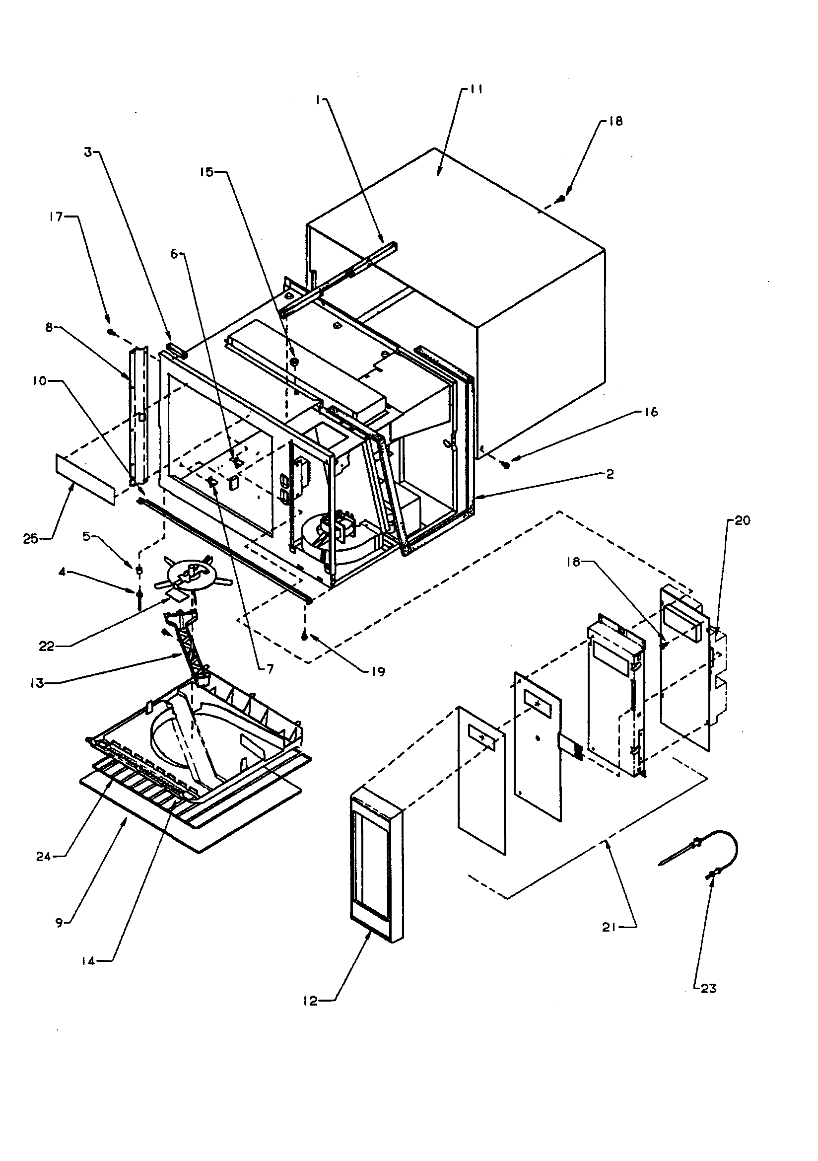 Amana RBG322T1/P1170208M chassis assembly and control panel diagram