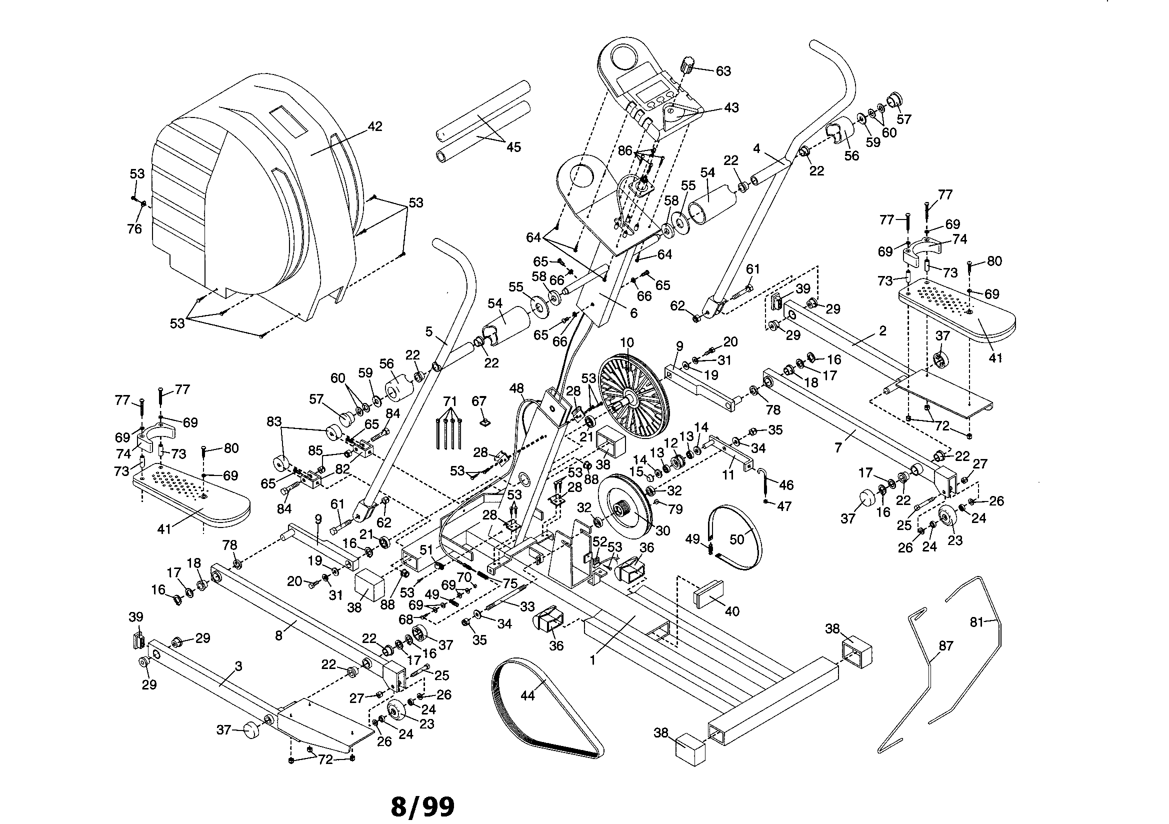 Reebok RBEL68082 cross trainer diagram