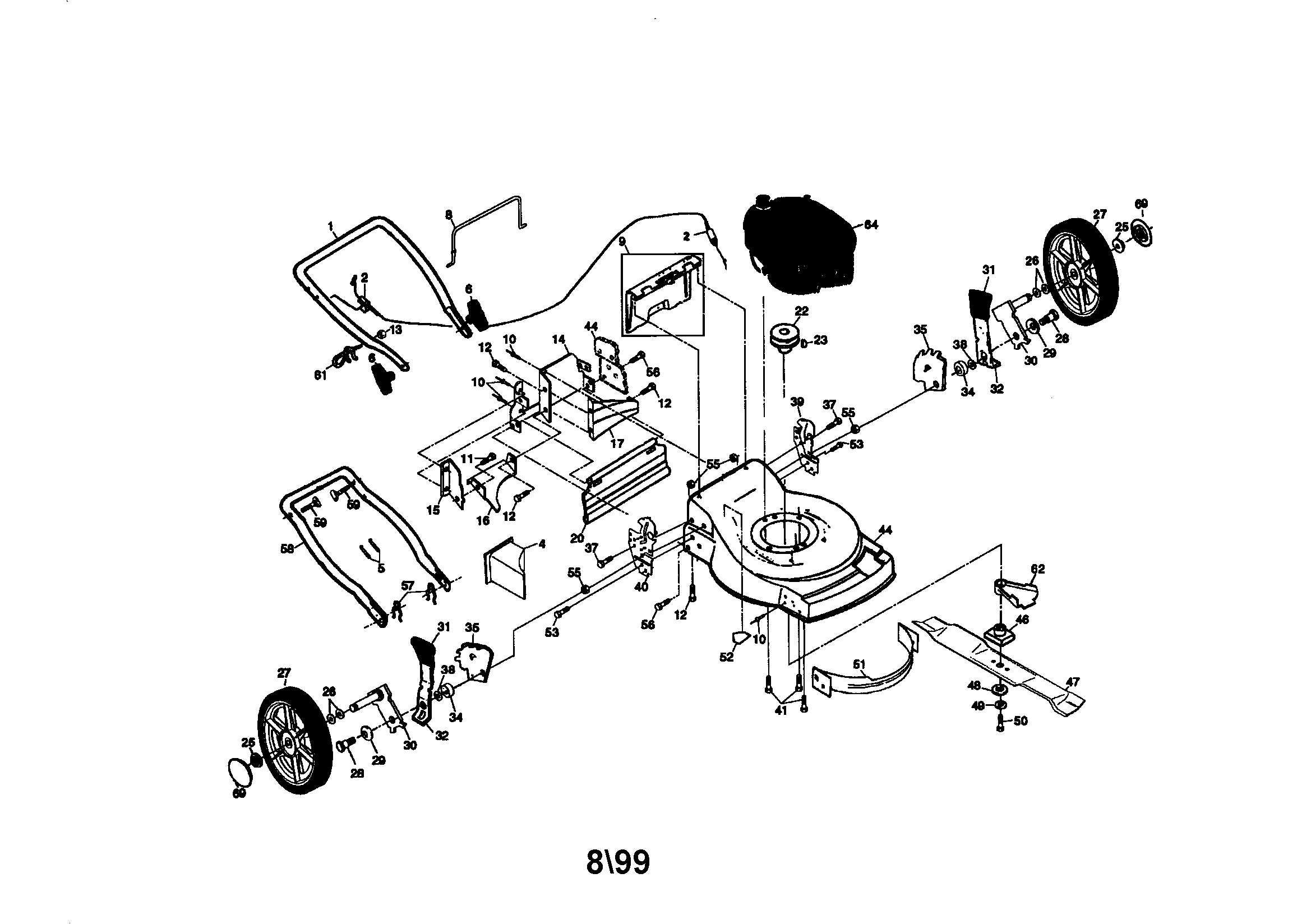 Craftsman 917379590 rotary lawn mower diagram