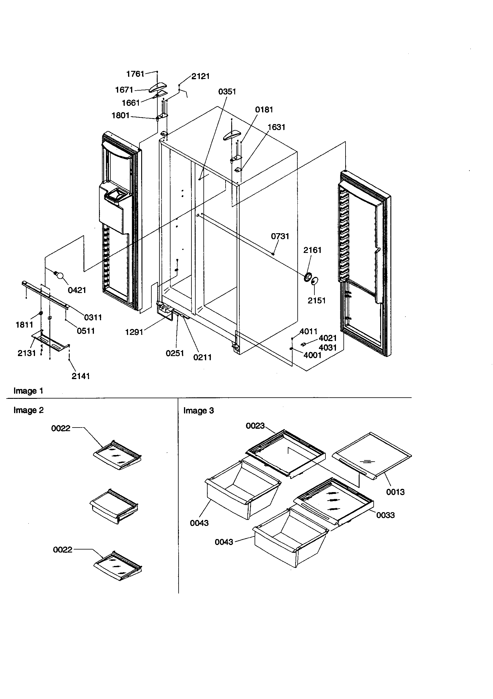 Amana SZD26VW-P1315207WW lights/hinges diagram