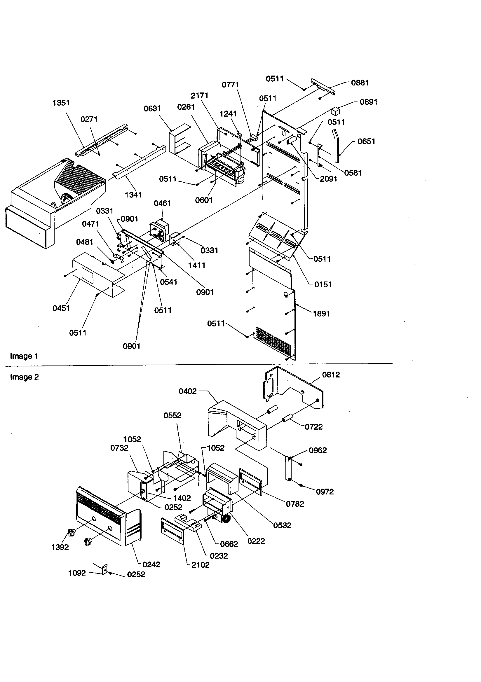Amana SZD26VW-P1315207WW ice maker/control assembly diagram