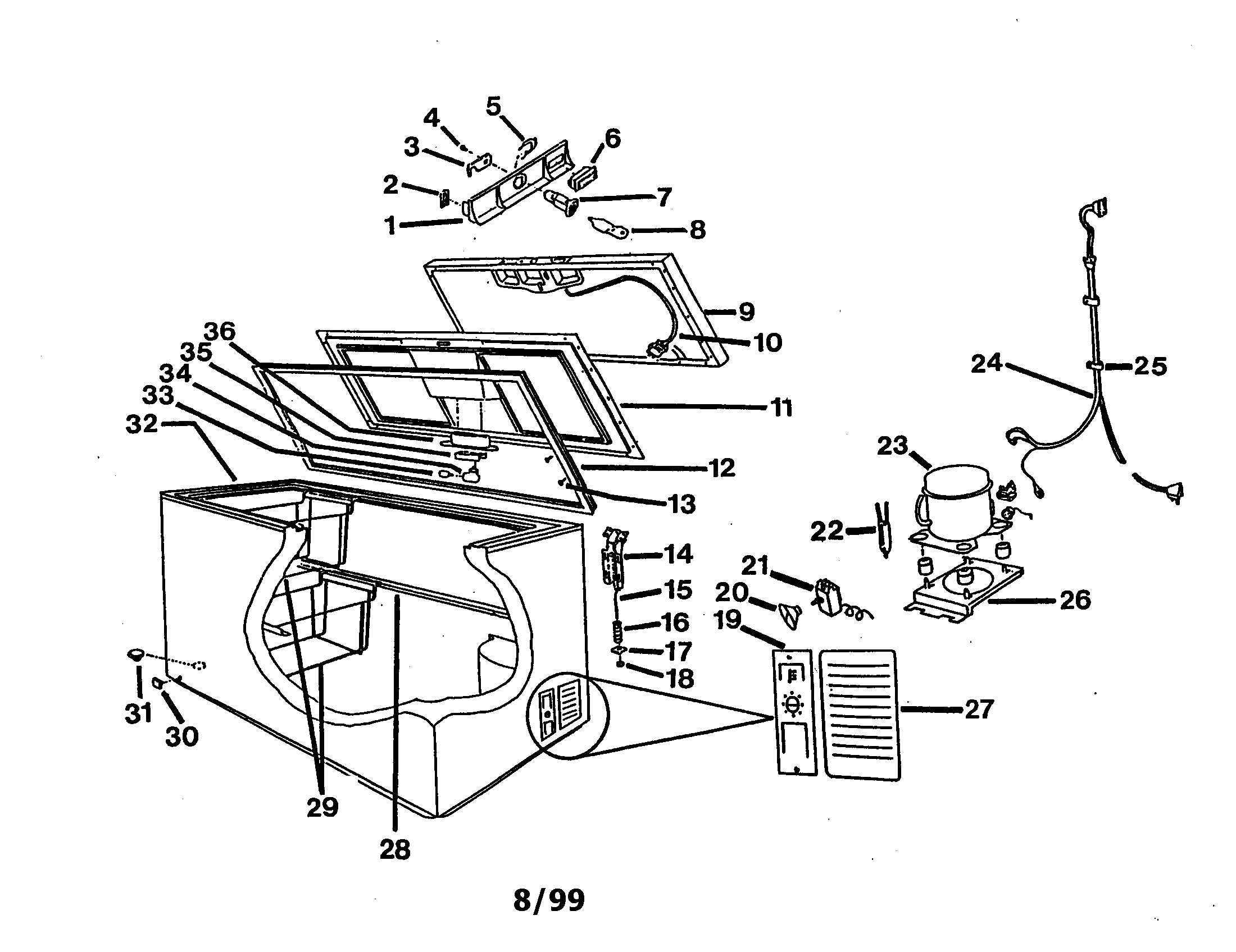Kenmore 67517231795-C35H-FKUW243 chester freezer diagram