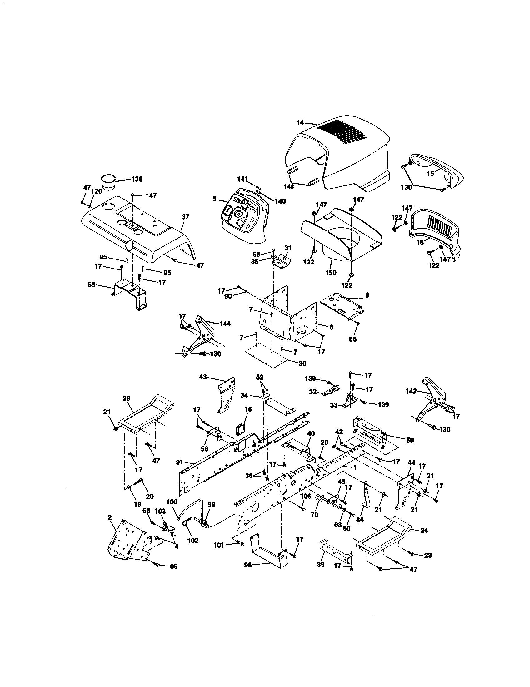 Craftsman 917273201 chassis and enclosures diagram