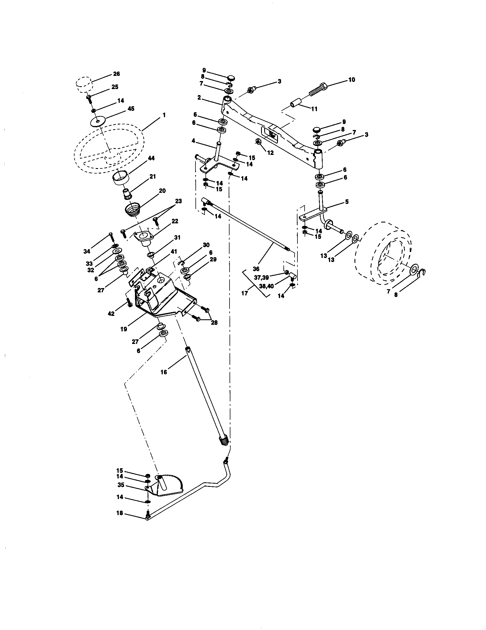 Craftsman 917273201 steering assembly diagram