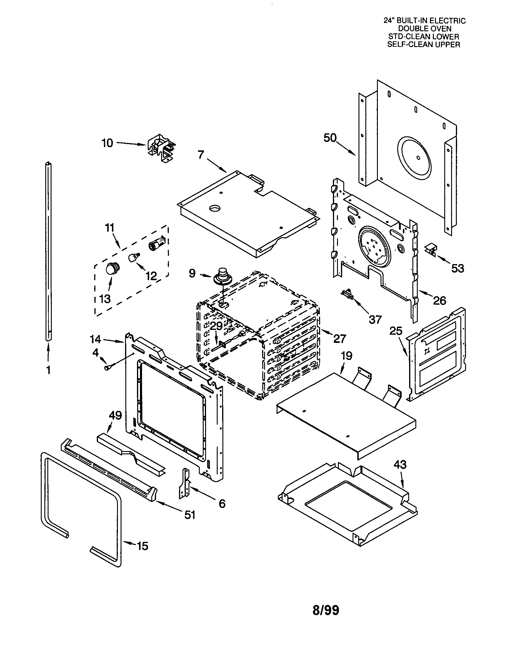 Whirlpool RBD245PDB7 lower oven diagram