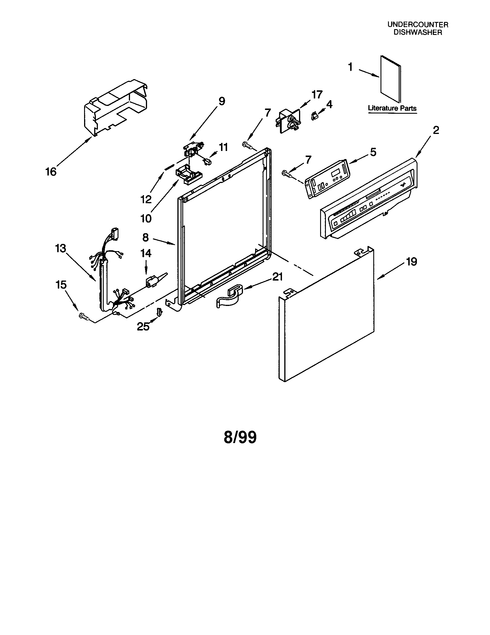 Whirlpool DU920PFGB3 frame and console diagram