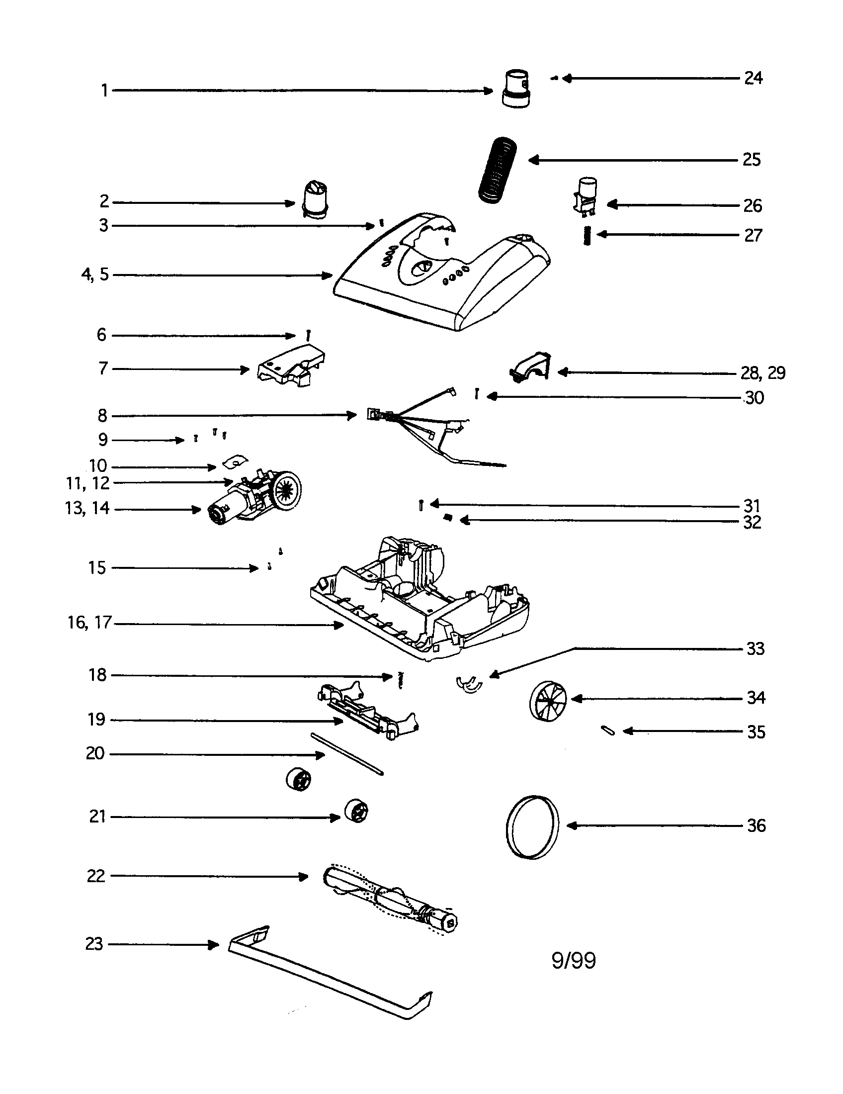 Eureka 5190AT wheel carriage diagram