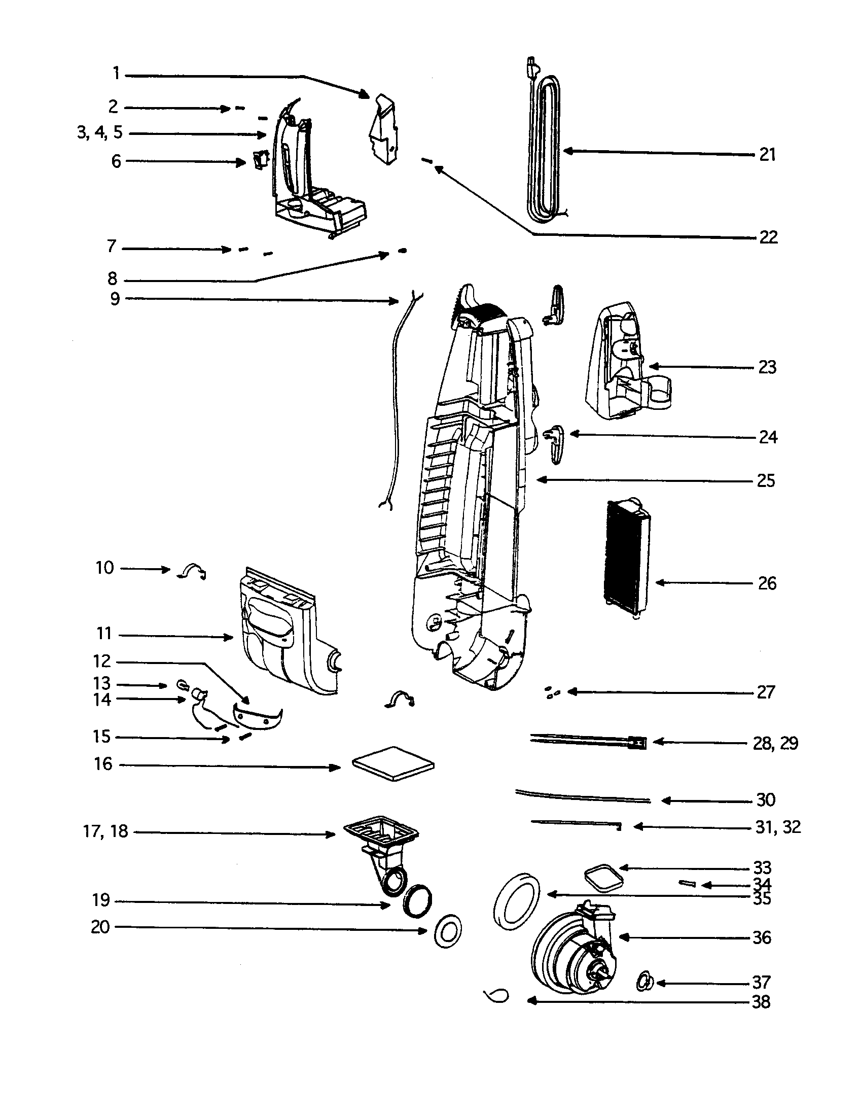 Eureka 5190AT motor cover assembly diagram