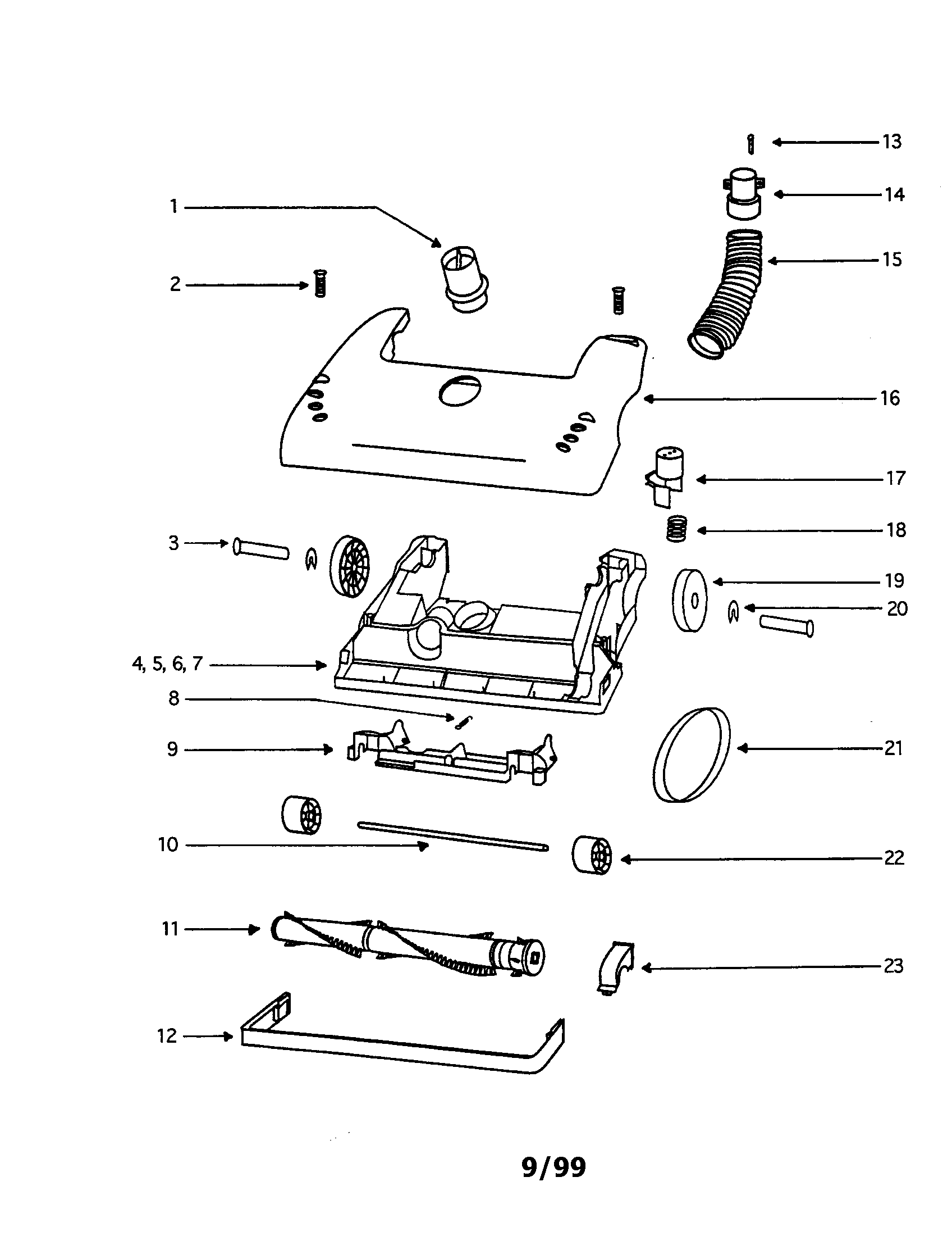 Eureka 4460DT base assembly diagram