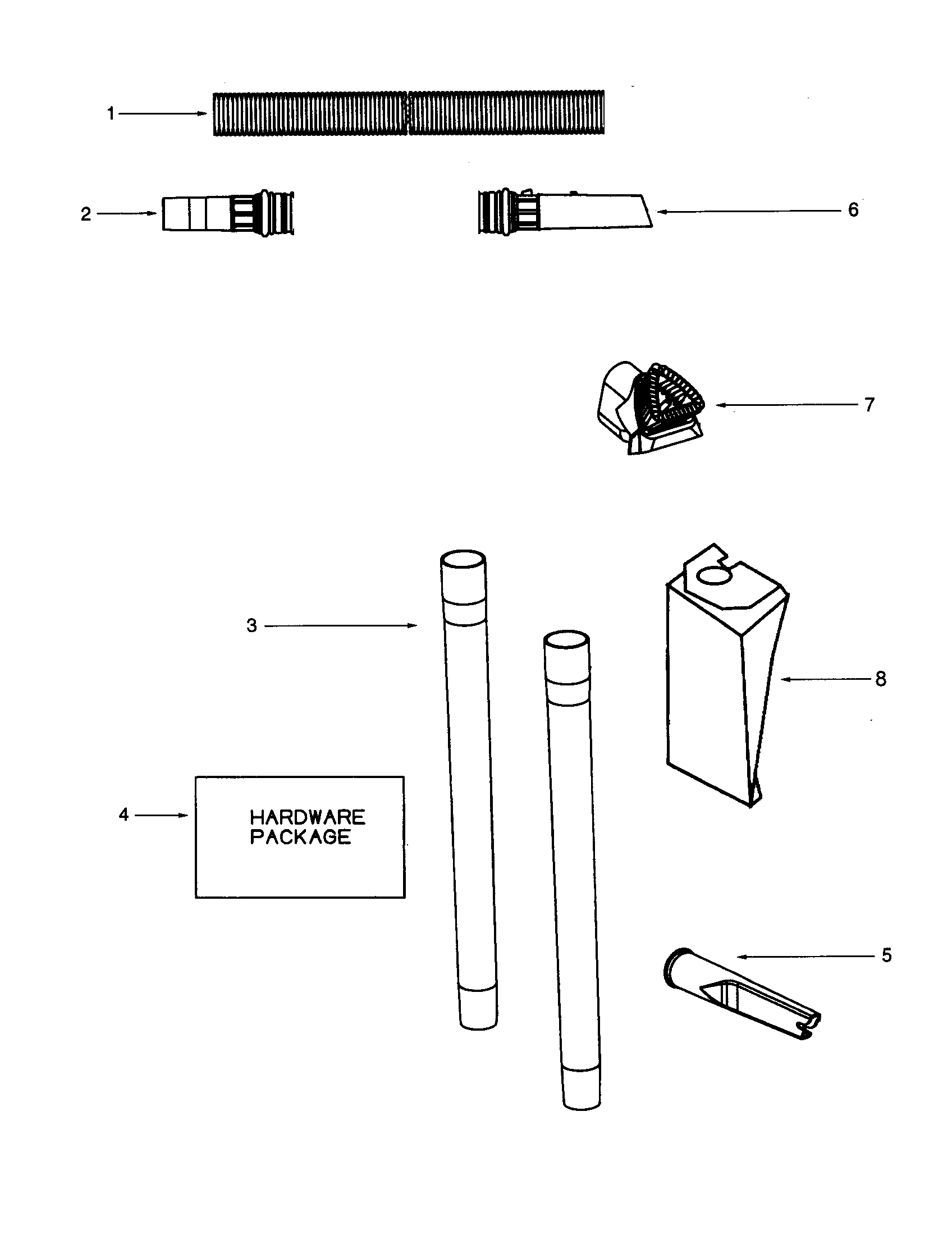 Eureka 4460DT hose attachments diagram