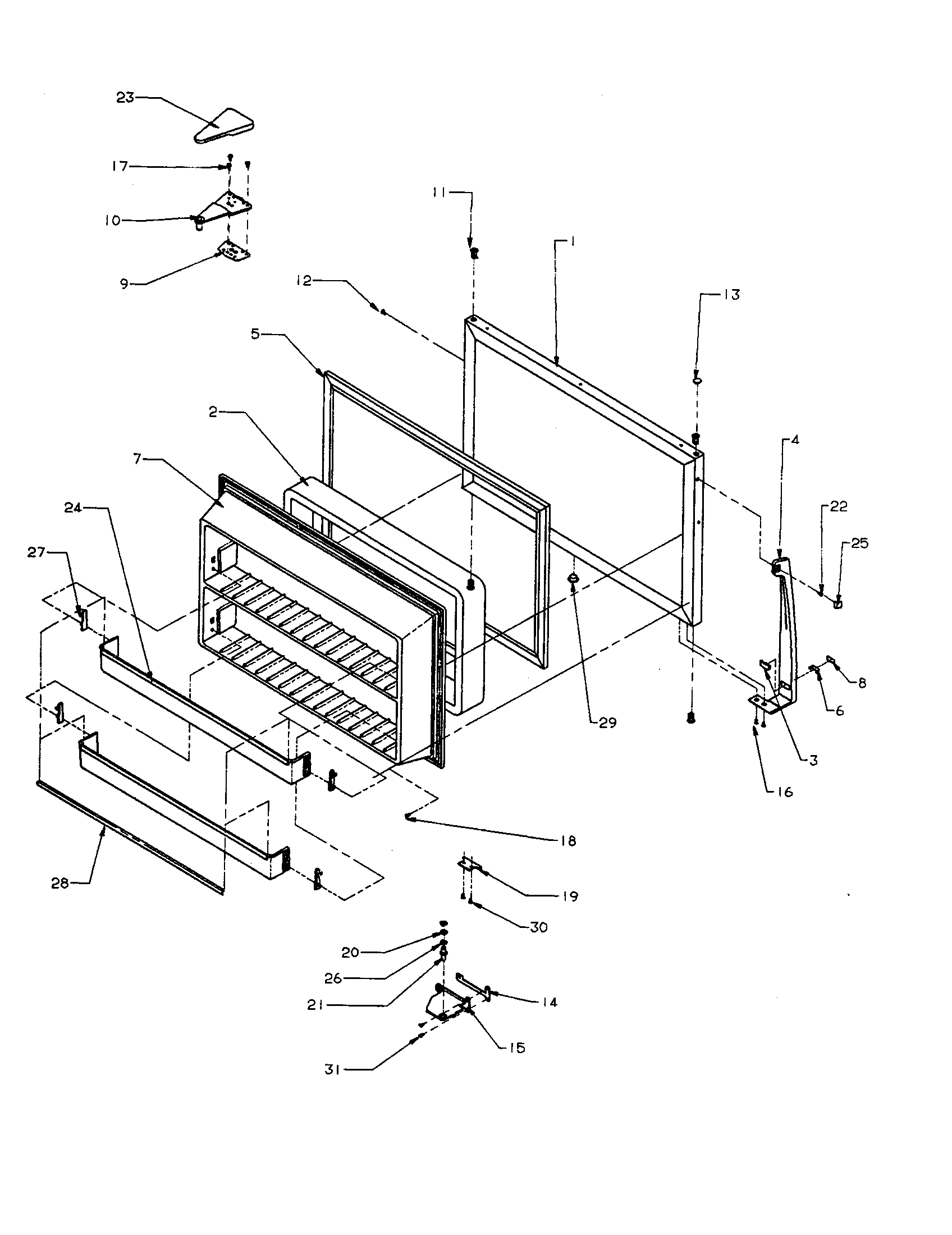 Amana TSI18A3-P1182106W freezer door txi/tx21a3 diagram