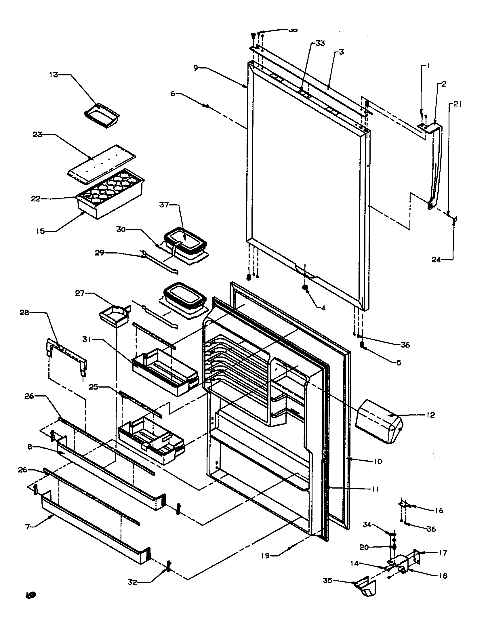 Amana TSI18A3-P1182106W refrigerator door txi//tx21a3 diagram