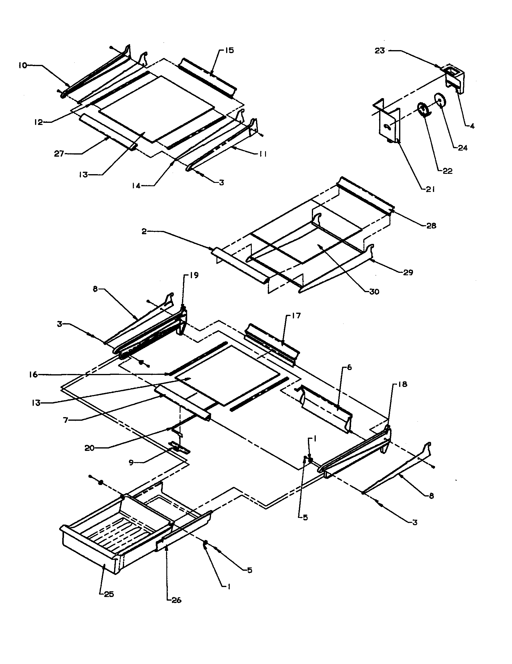 Amana TSI18A3-P1182106W cabinet shelving diagram