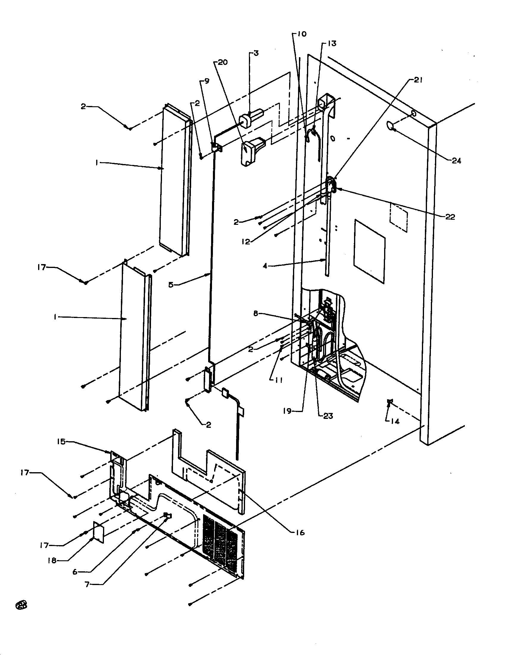 Amana TSI18A3-P1182106W cabinet back diagram