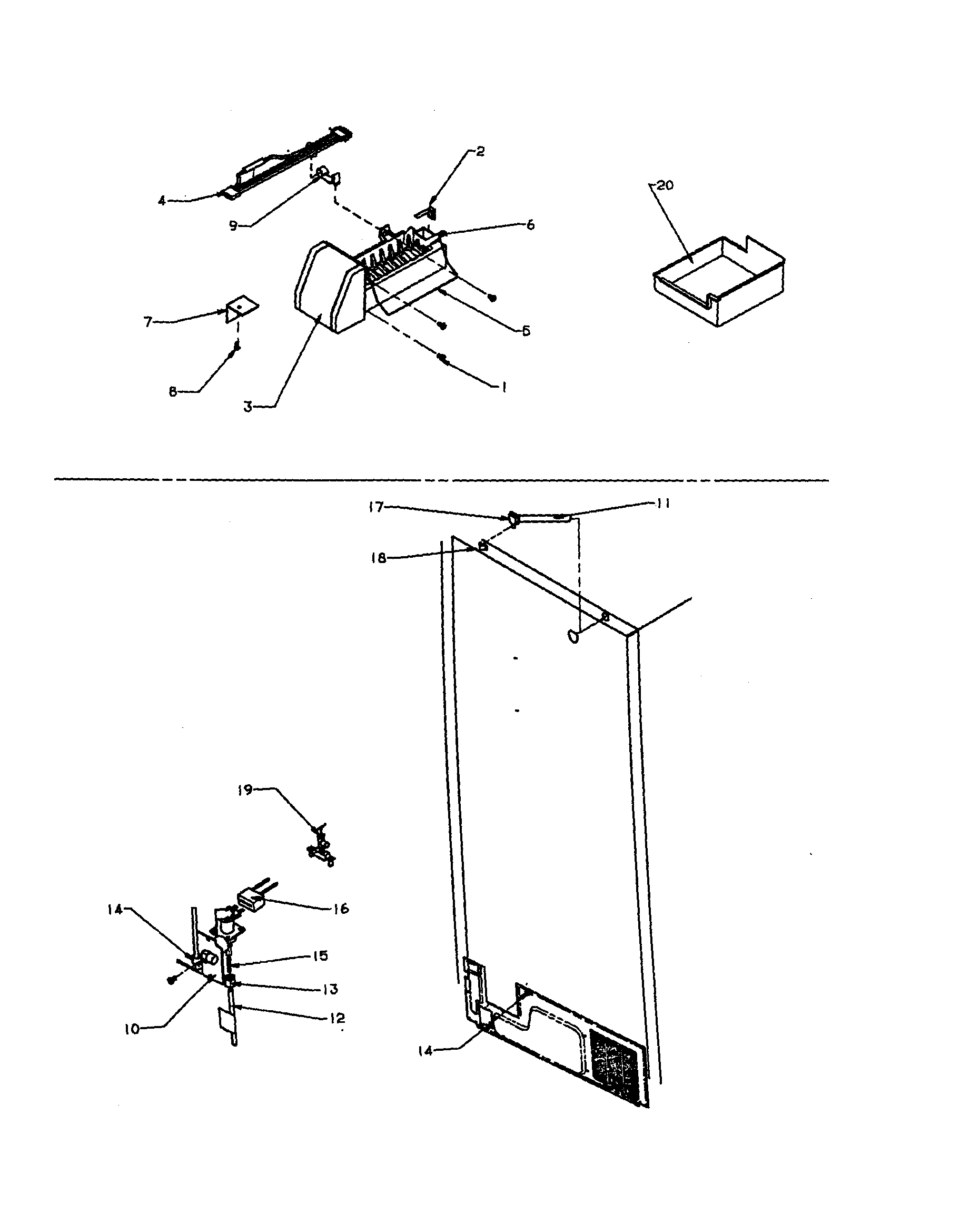 Amana TSI18A3-P1182106W ice maker txi21a3 - tsi/tci18a3 diagram