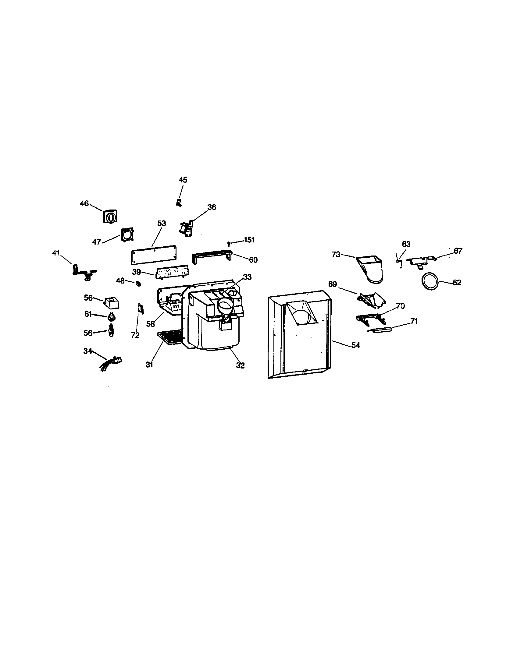 Kenmore 36357552790 dispenser diagram
