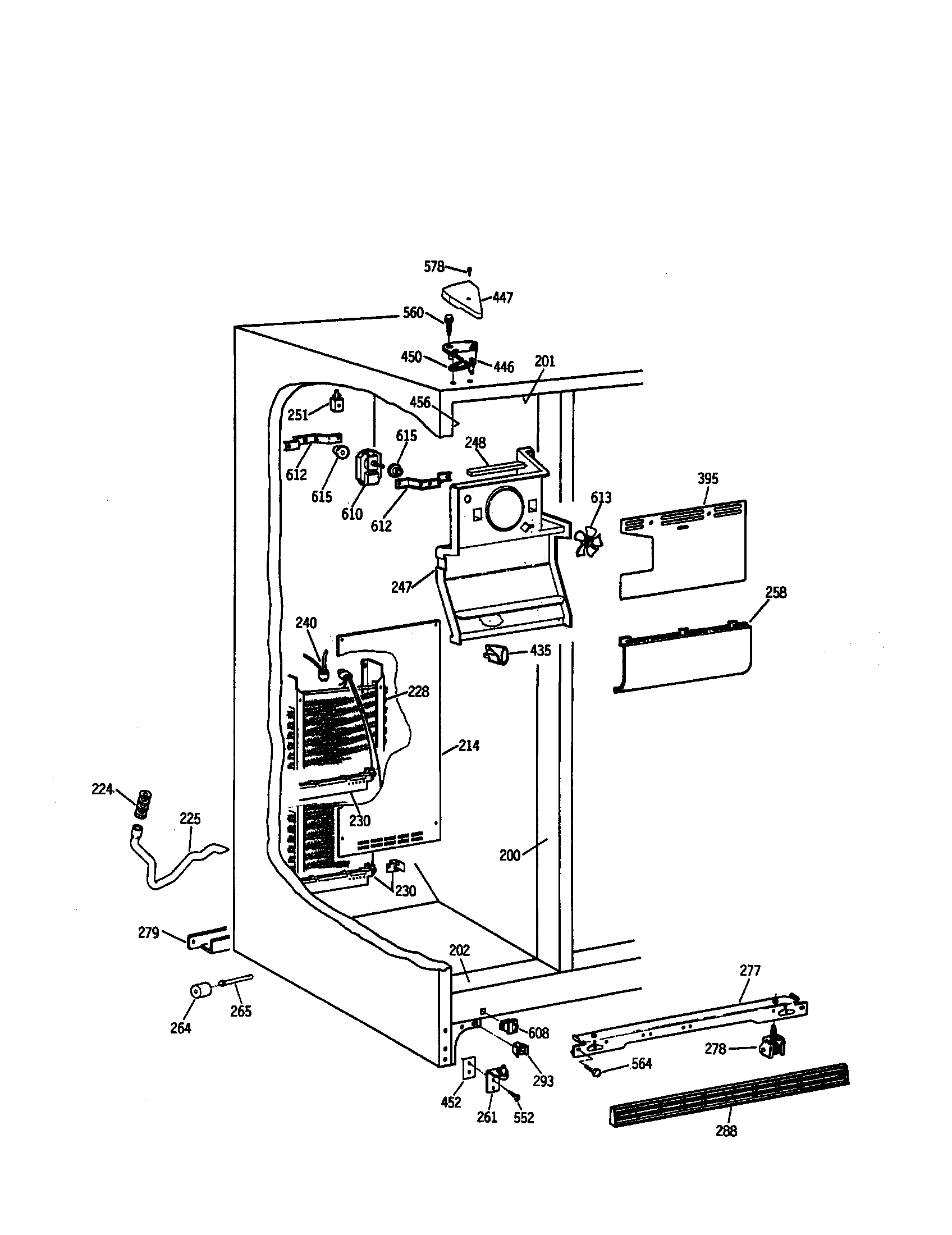 Kenmore 36357552791 freezer section diagram