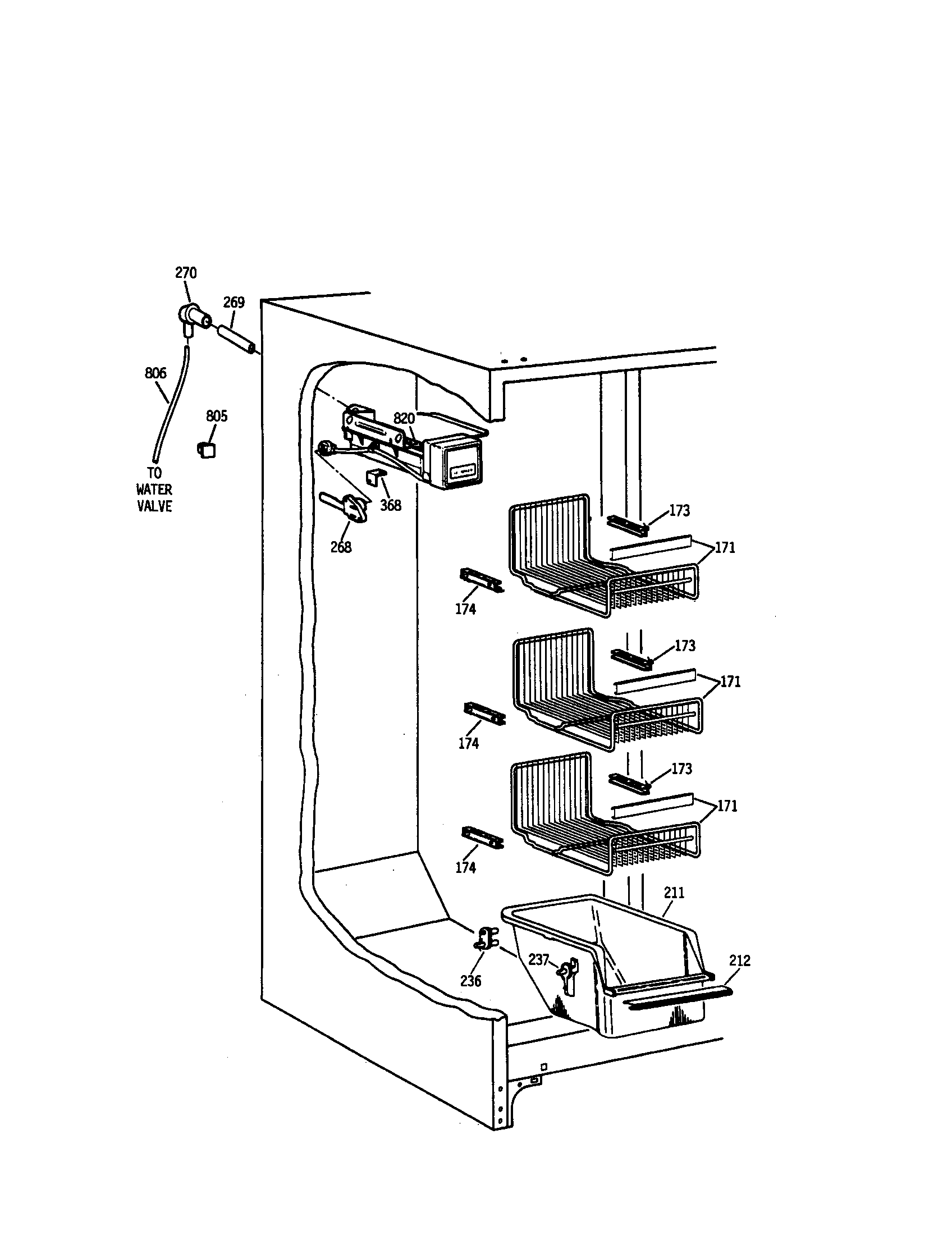 Kenmore 36357552791 freezer section diagram