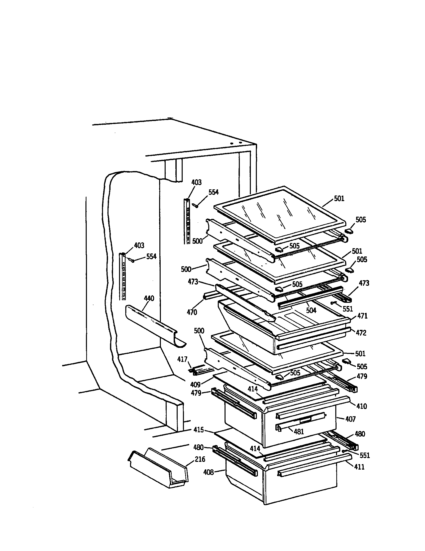 Kenmore 36357552791 fresh food section diagram