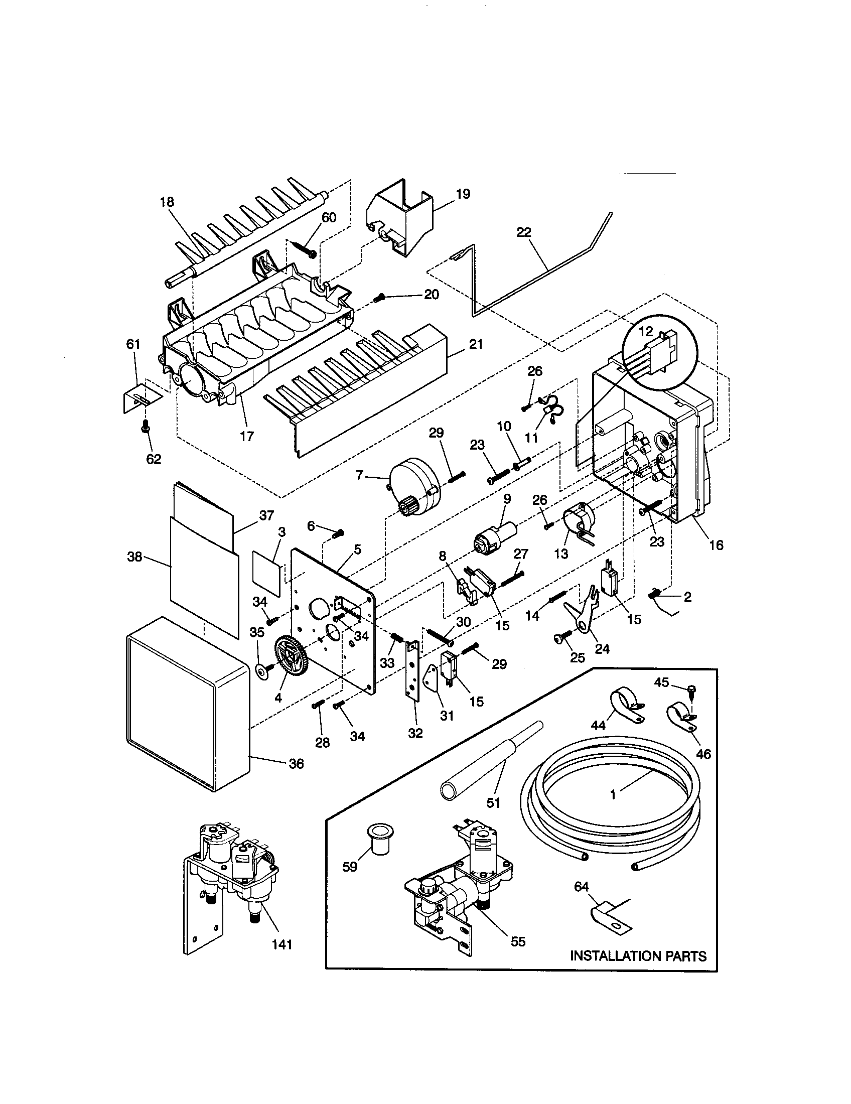 Kenmore 25359682992 ice maker diagram