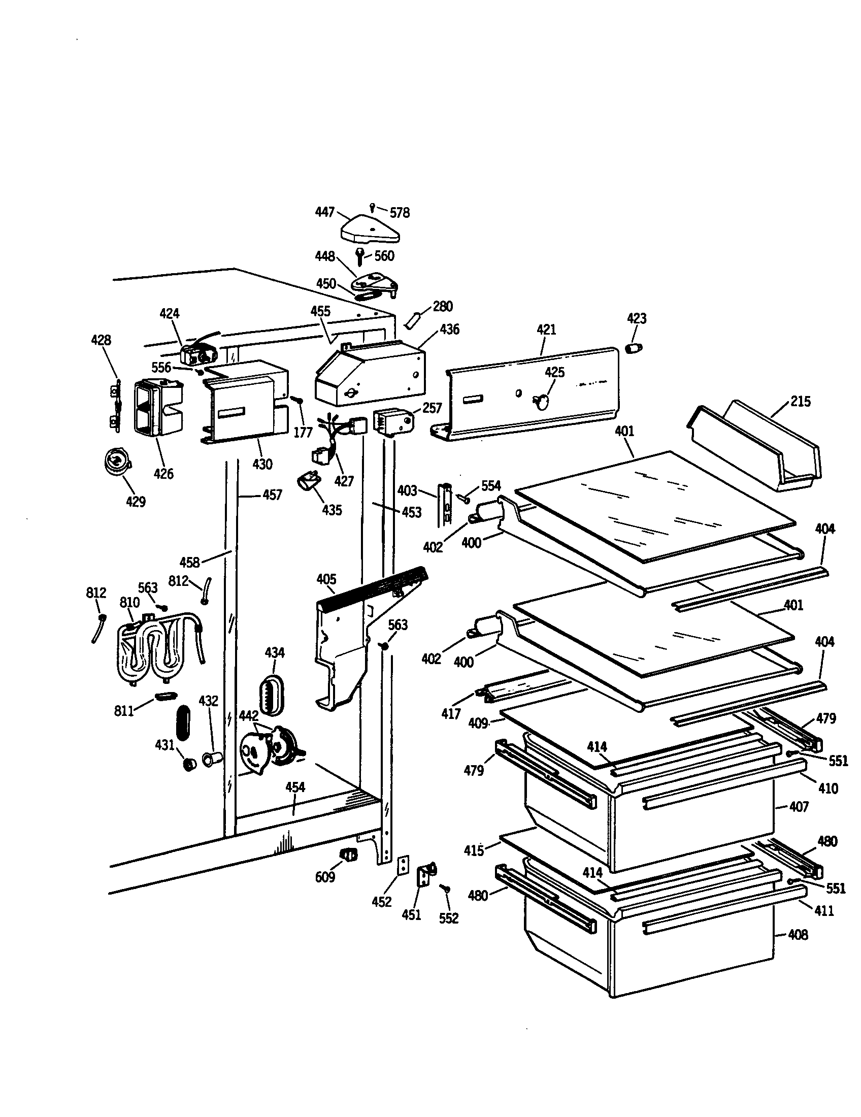 GE TFX20JRSMWW fresh food section diagram