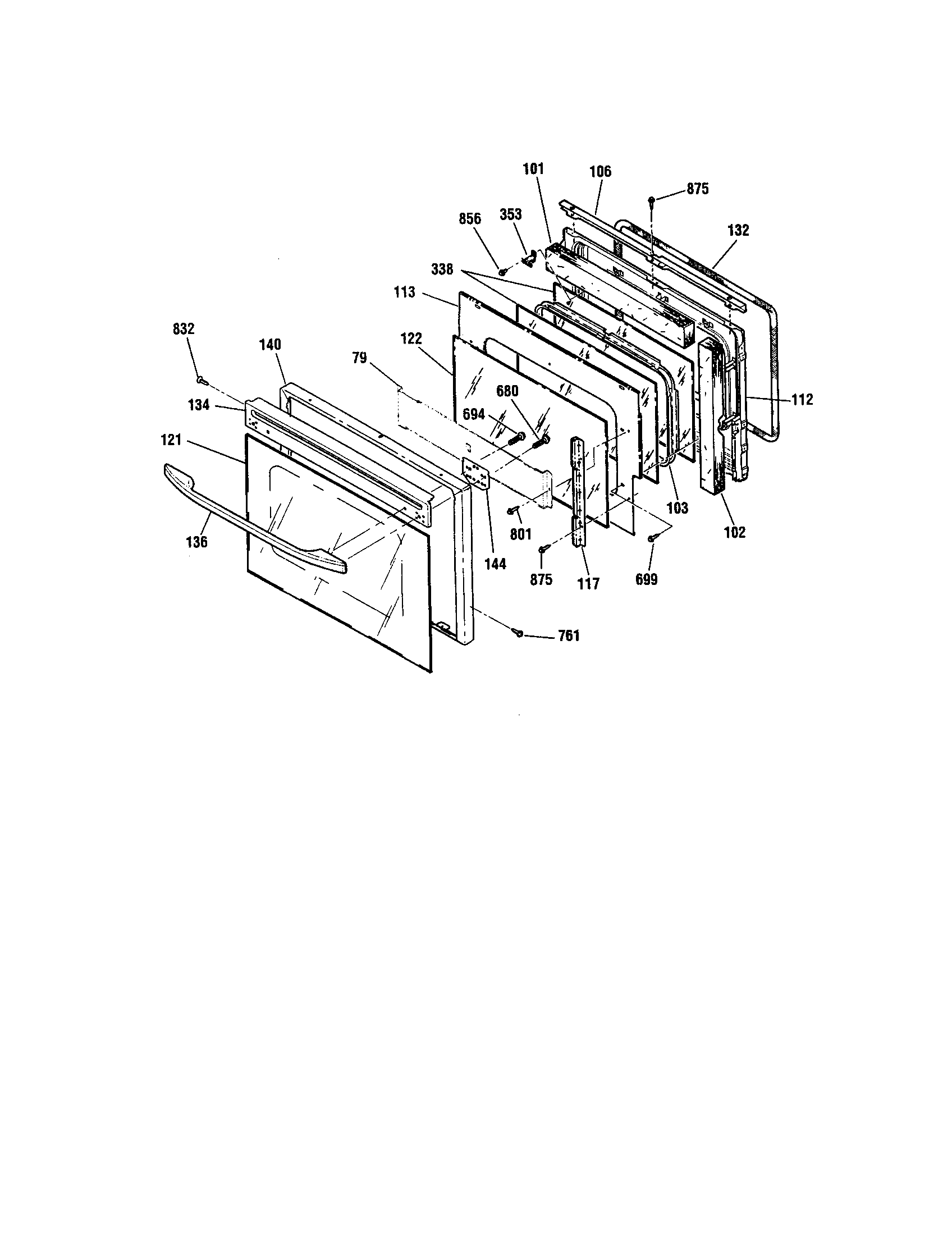 Kenmore 91148489890 door diagram