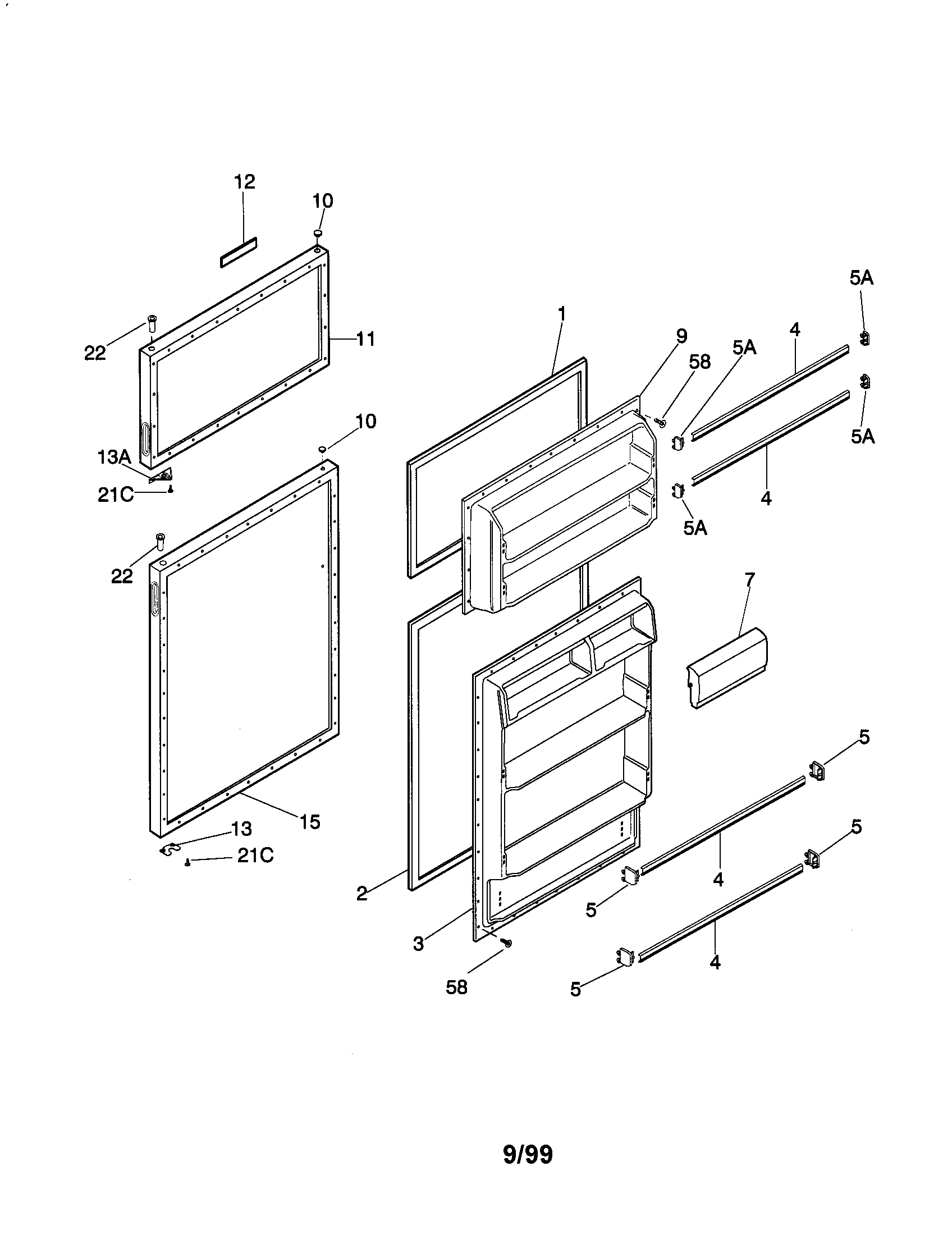 Kenmore 25339600990 door diagram