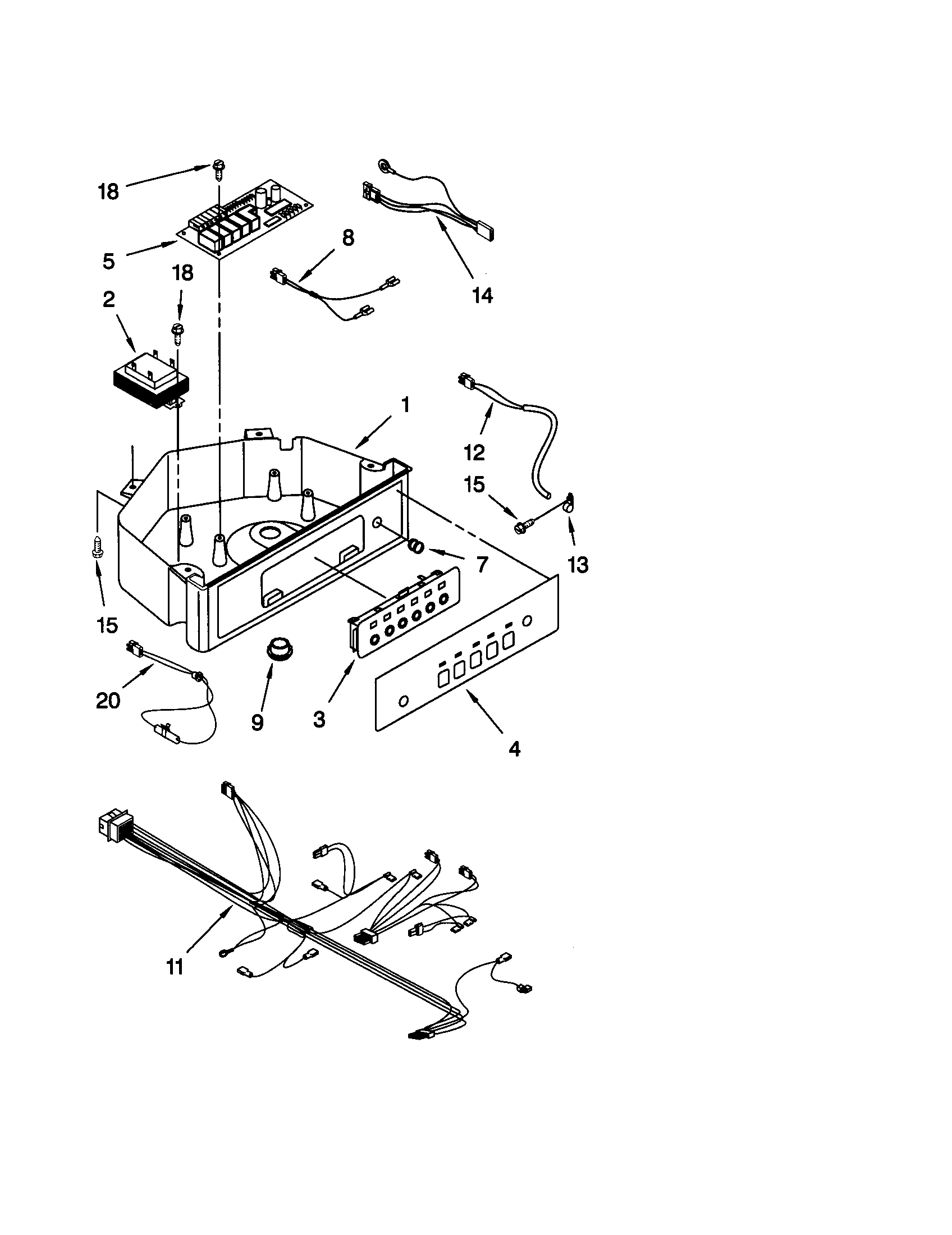 Kenmore 10689485990 control panel diagram