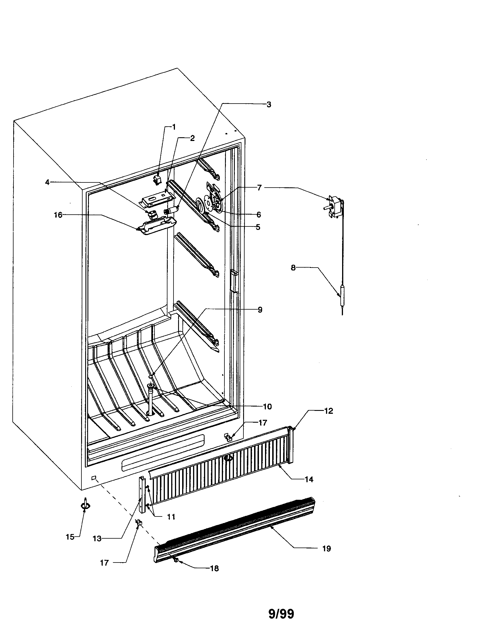Amana AU170KW-P1317716WW freezer compartment diagram