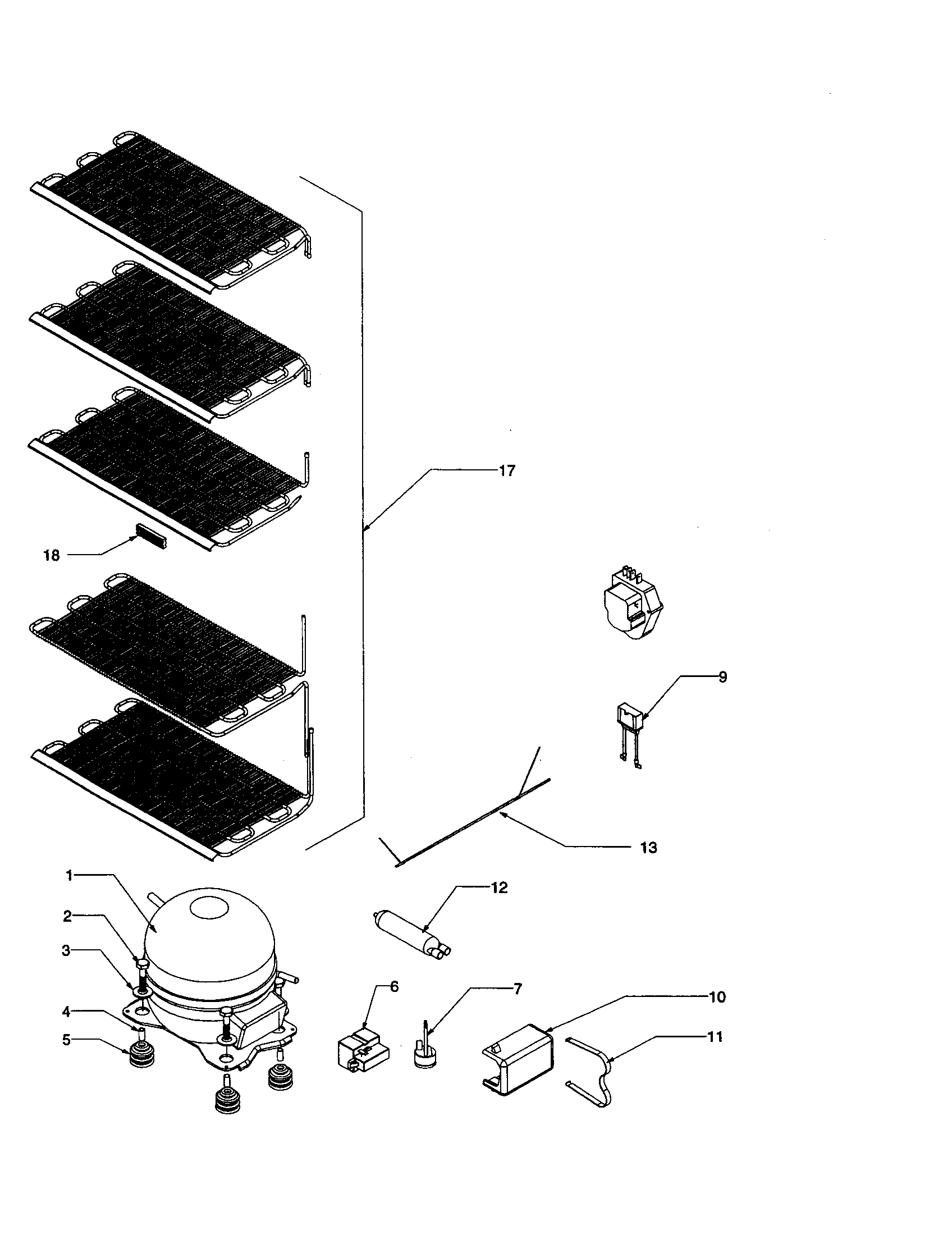 Amana AU170KW-P1317716WW machine compartment diagram