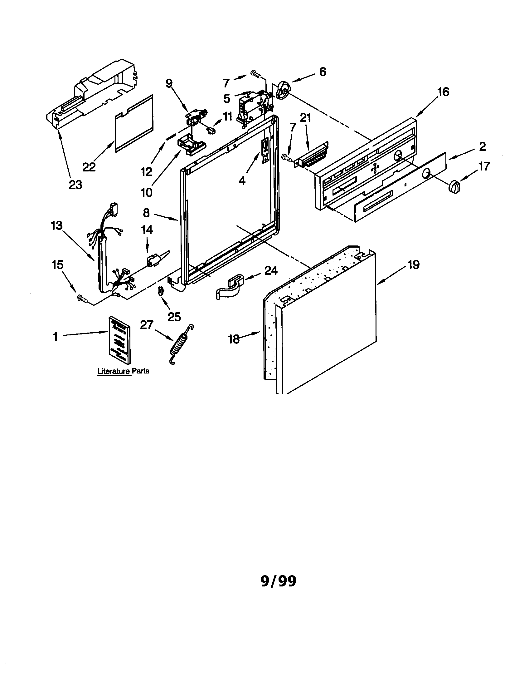 Kenmore 66517662992 frame and console diagram