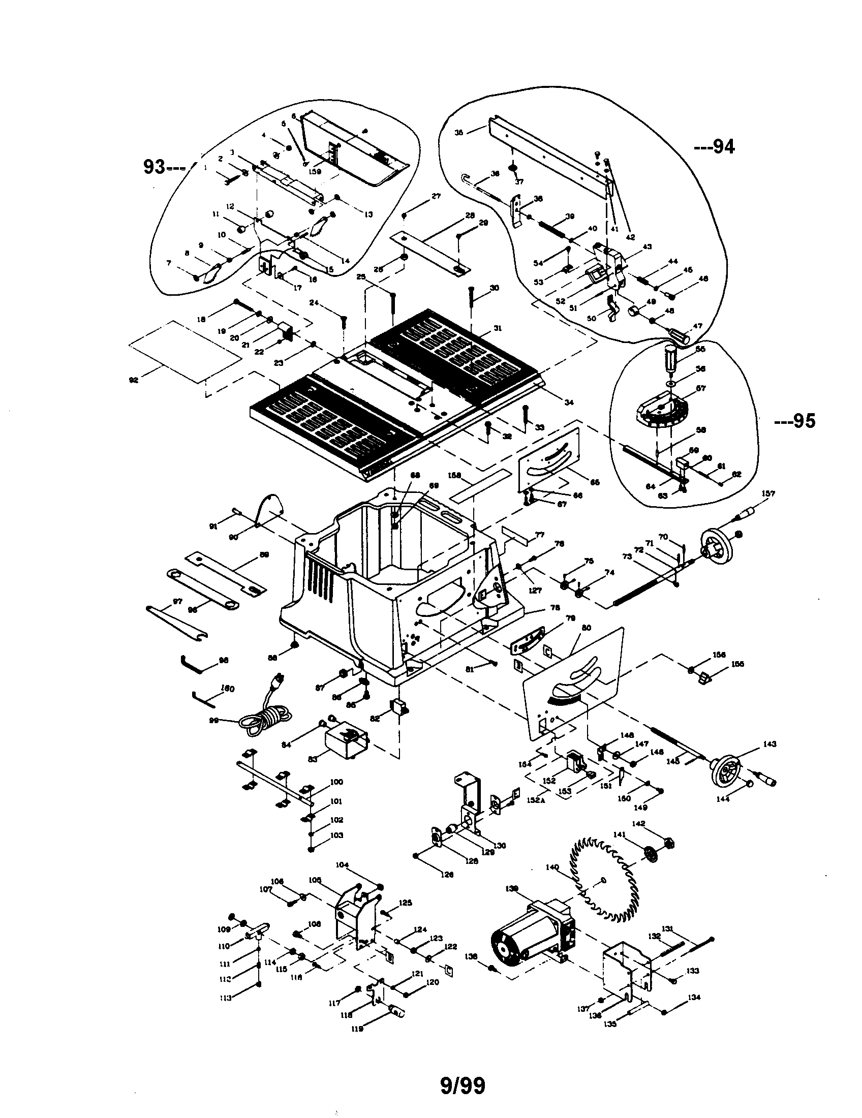 Craftsman 137248740 10" table saw 137221960 diagram
