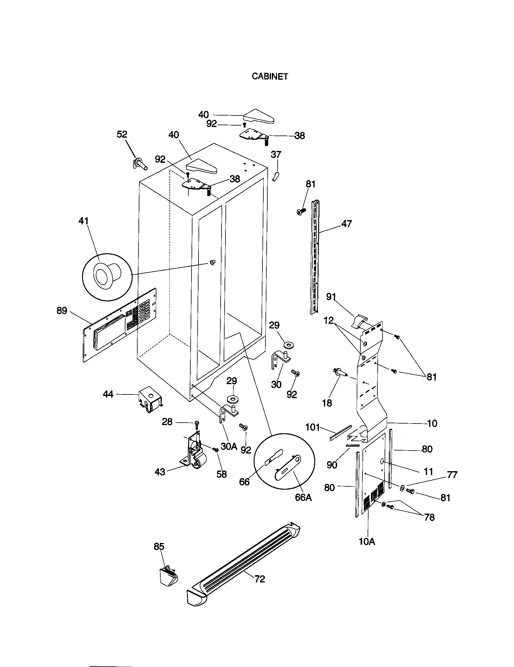 Kenmore 25358085898 cabinet diagram