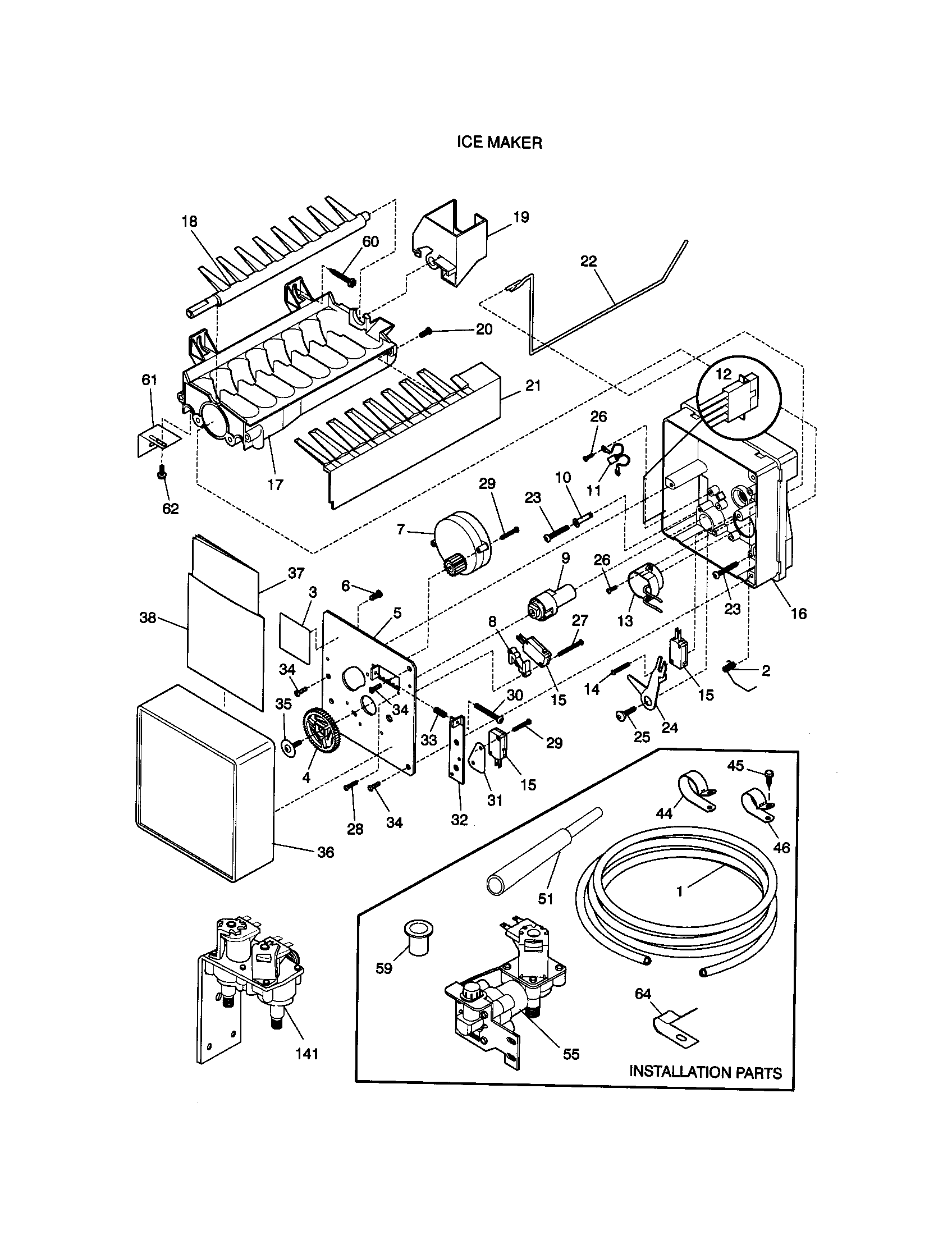 Kenmore 25358085898 ice maker diagram