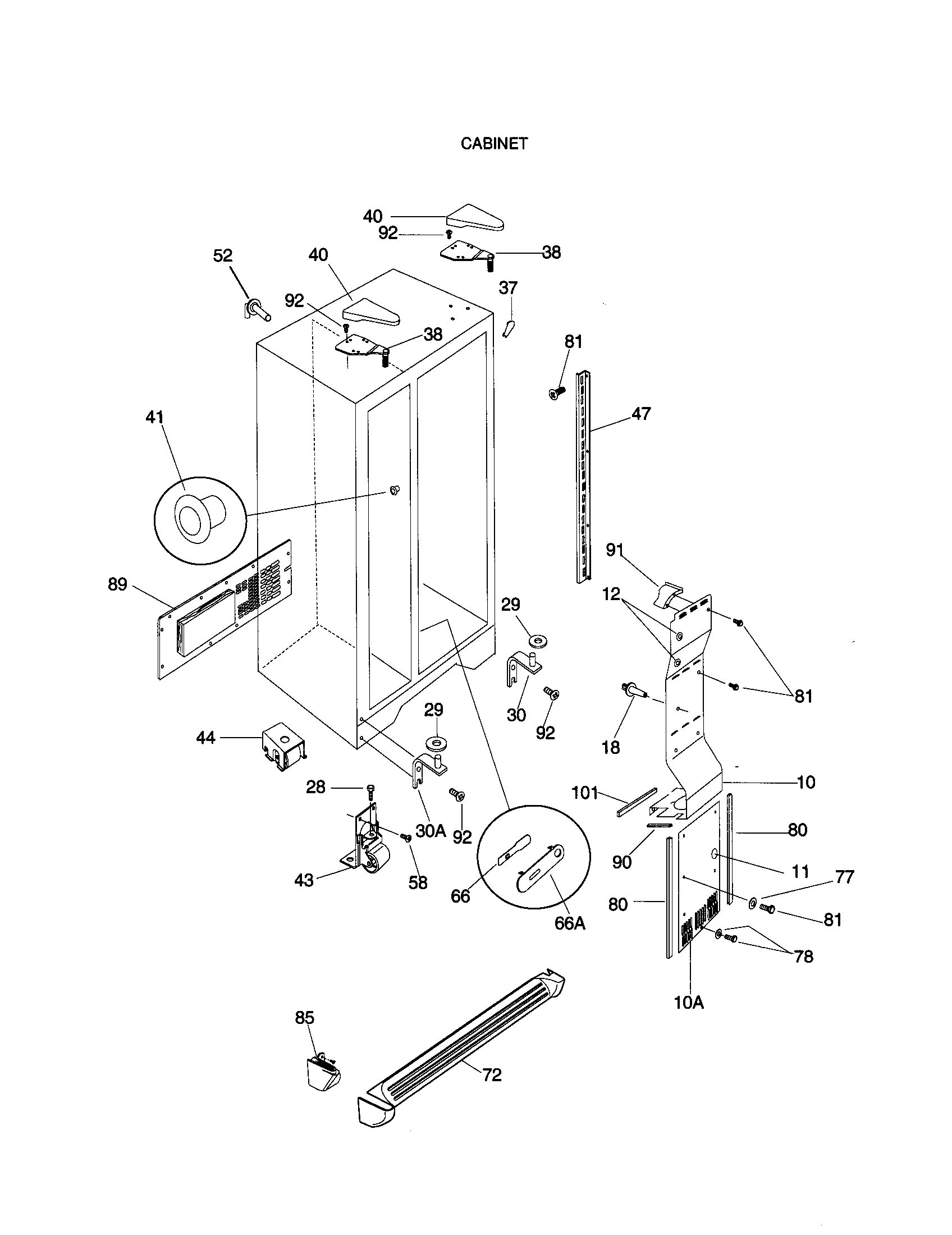 Kenmore 25358085897 cabinet diagram