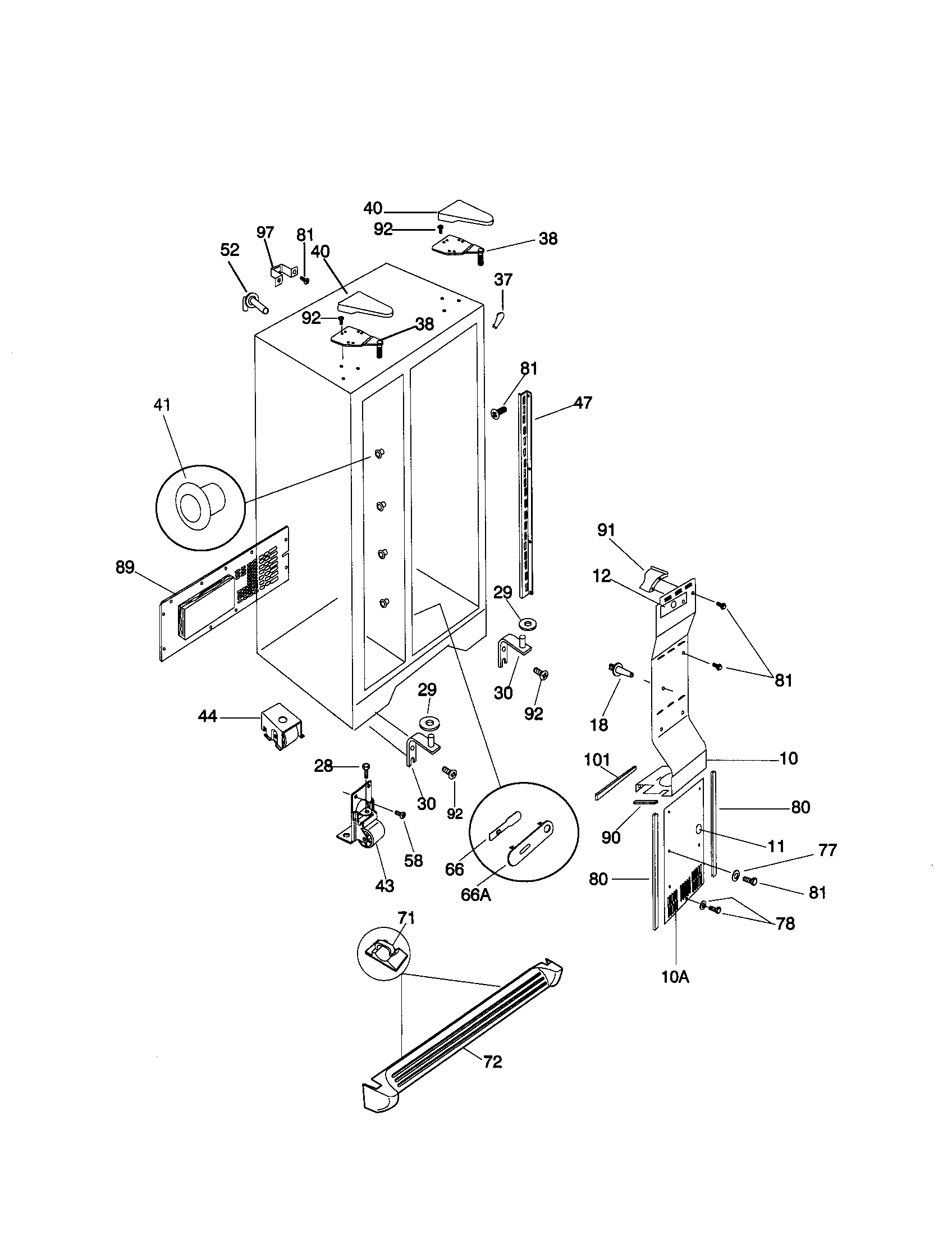 Kenmore 25348027892 cabinet diagram